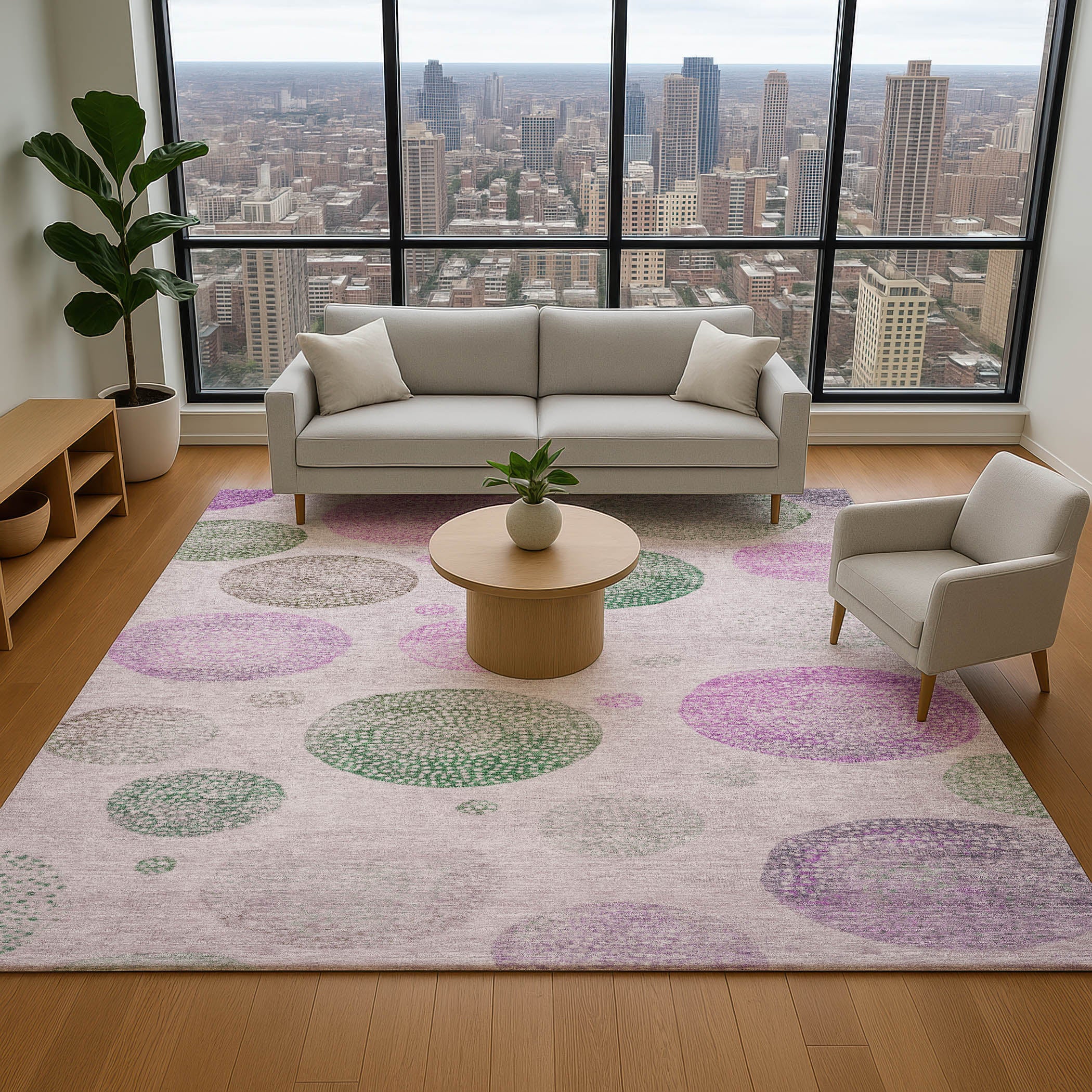 Cusco Machine Washable Transitional Blush Pink Rug 2'6" x 3'10" #shape_Rectangle