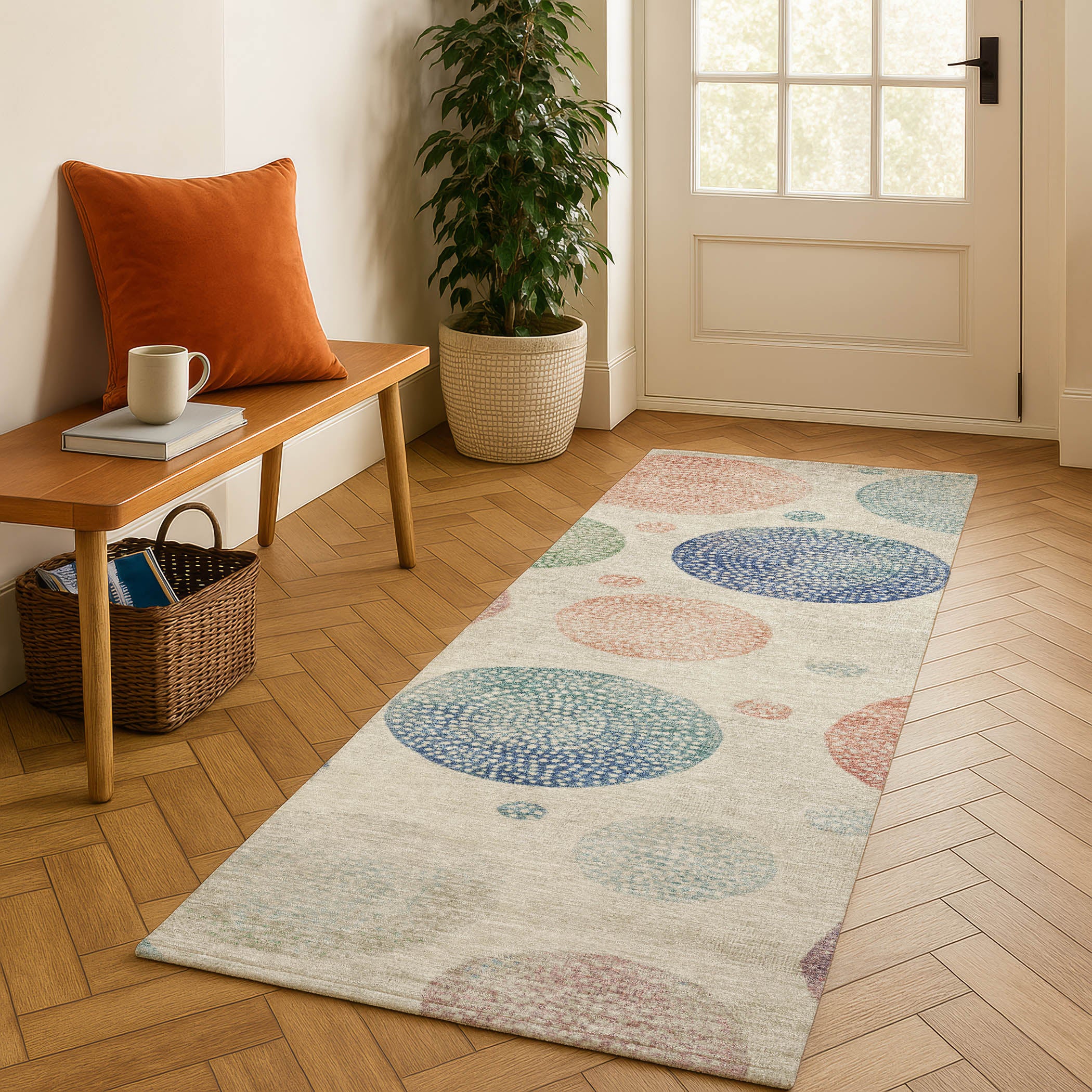 Cusco Machine Washable Transitional Ivory Rug 2'3" x 7'6" #shape_Runner