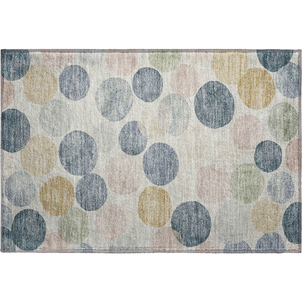 Split Machine Washable Transitional Beige Brown Rug 1'8" x 2'6"