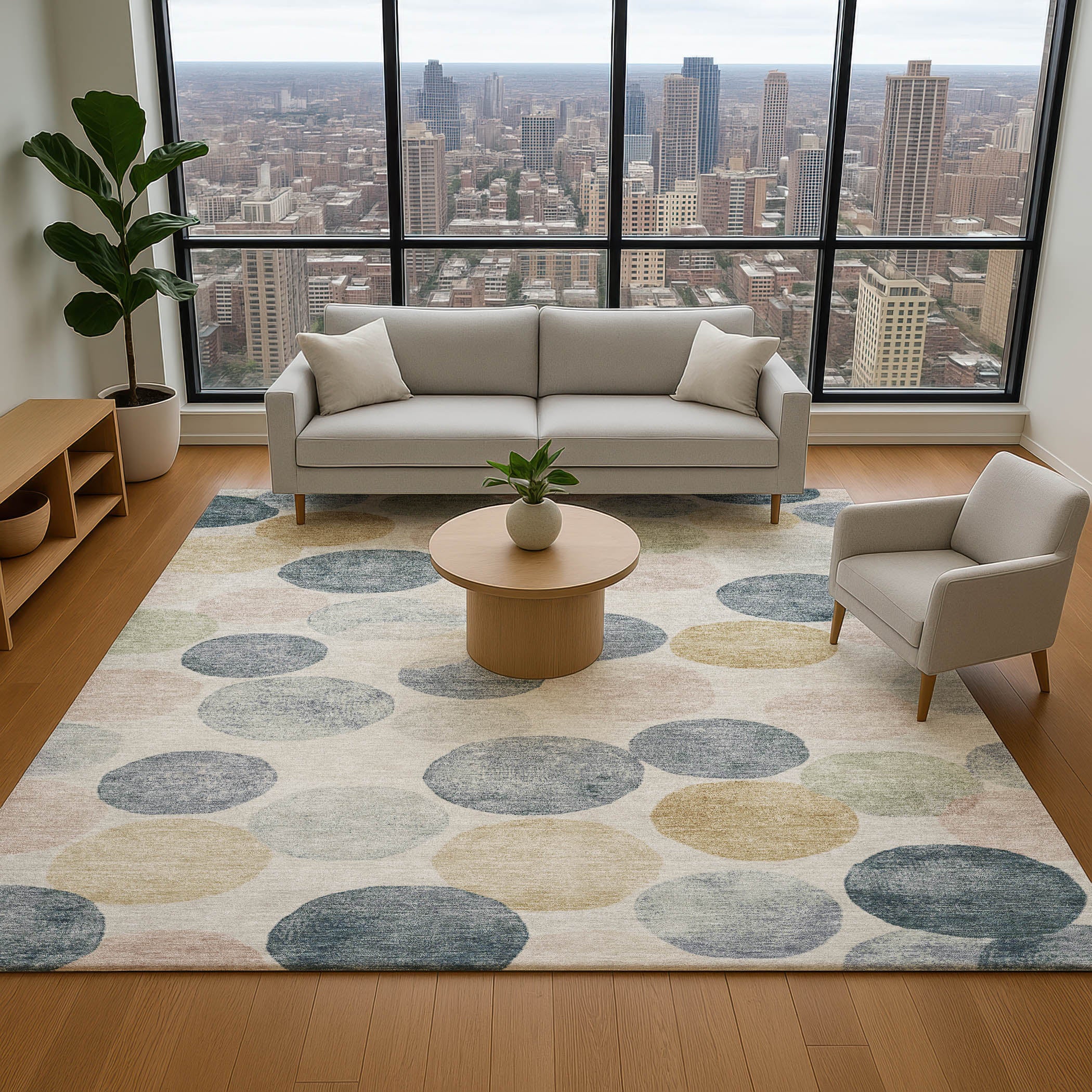 Split Machine Washable Transitional Beige Brown Rug 2'6" x 3'10" #shape_Rectangle
