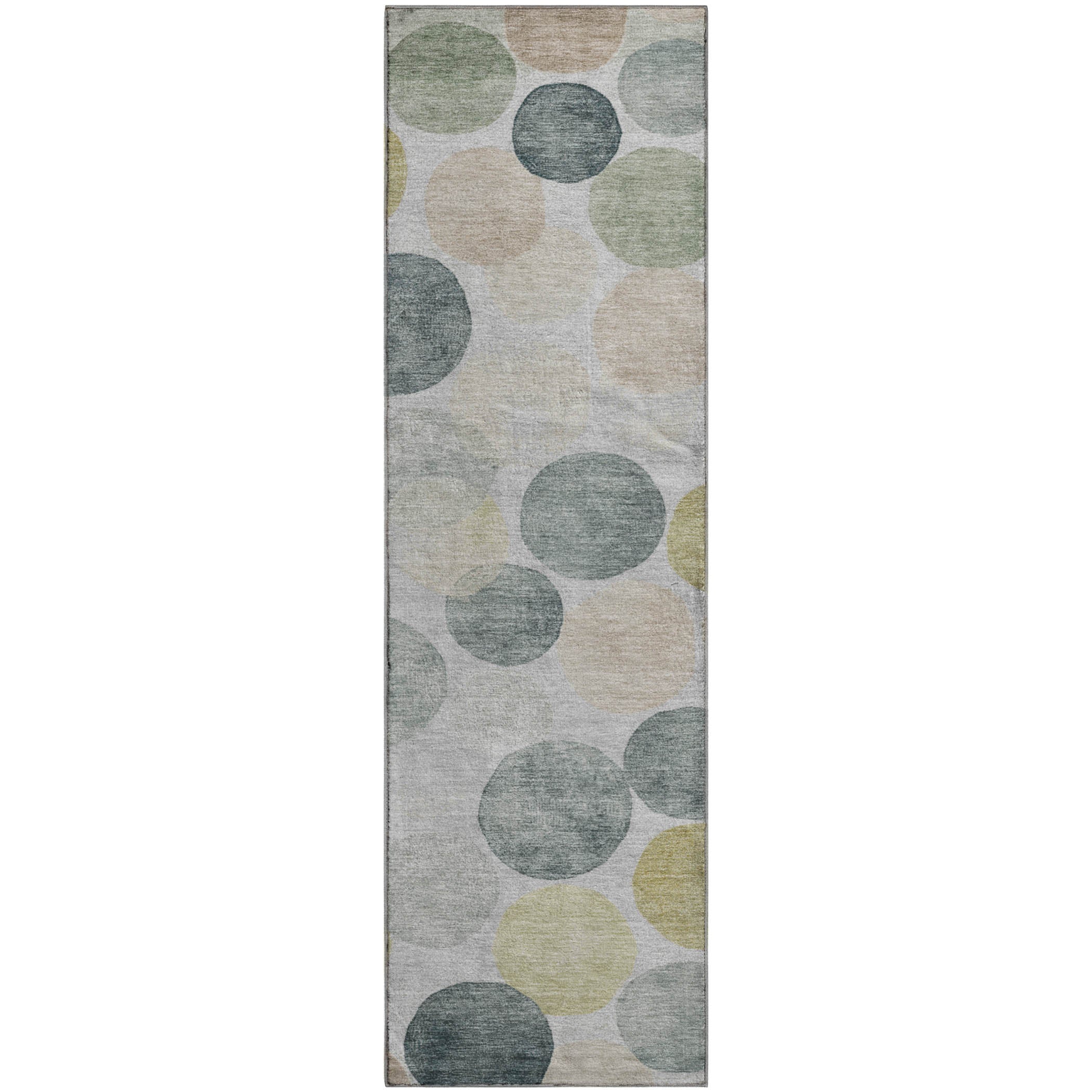 Split Machine Washable Transitional Gray Rug 2'3" x 7'6" #shape_Runner