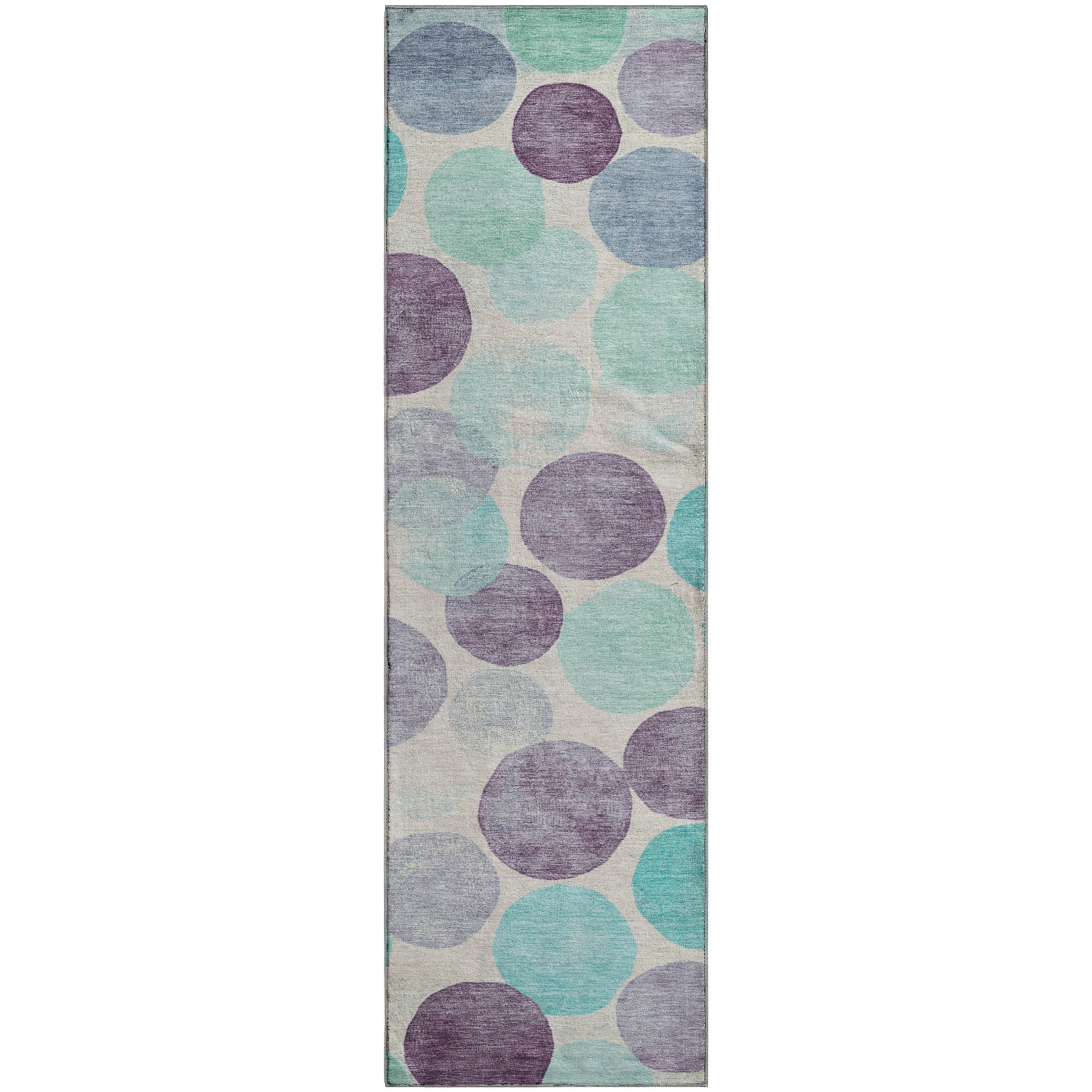 Split Machine Washable Transitional Plum Purple Rug 2'3" x 7'6" #shape_Runner