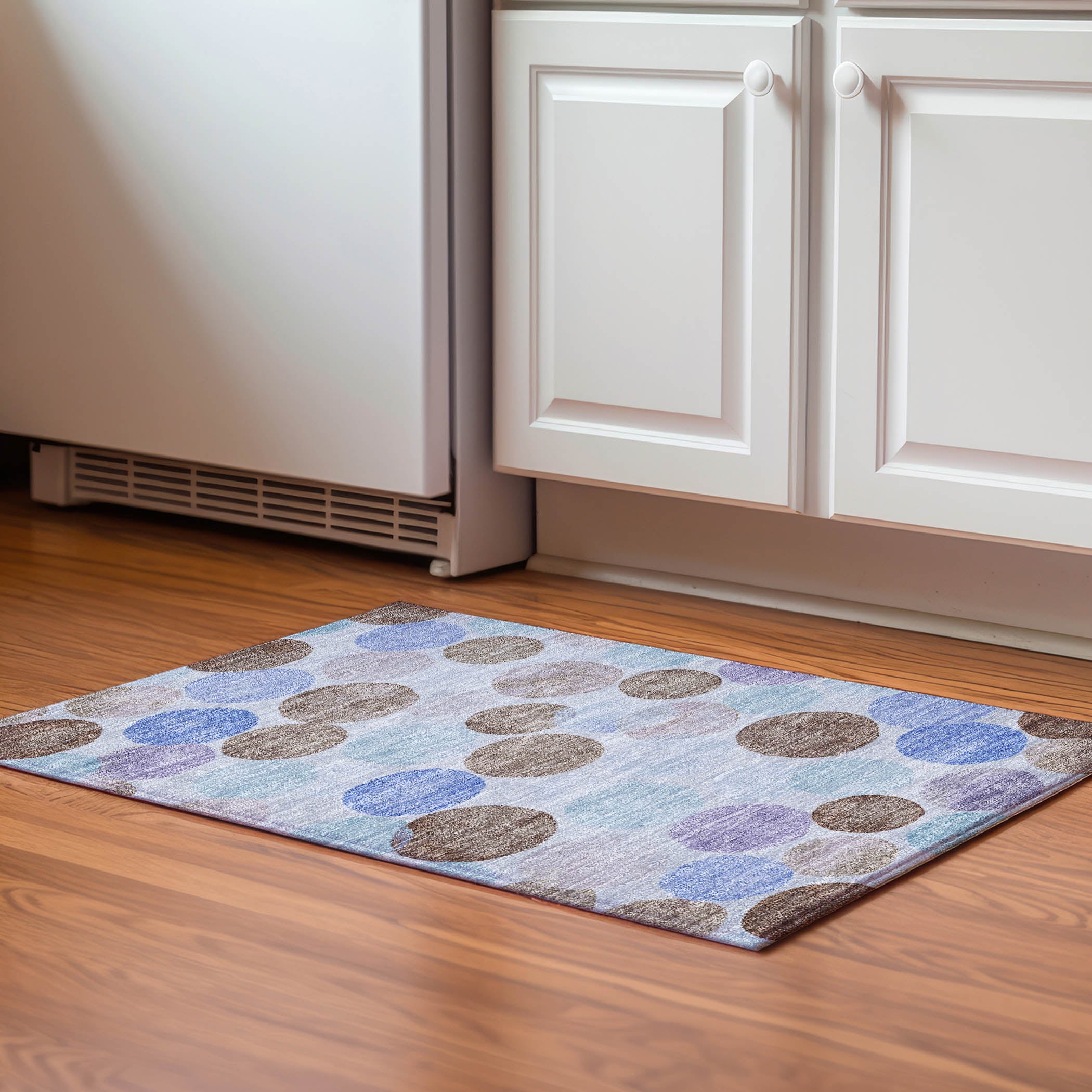 Split Machine Washable Transitional Sky Blue Rug 1'8" x 2'6" #shape_Rectangle