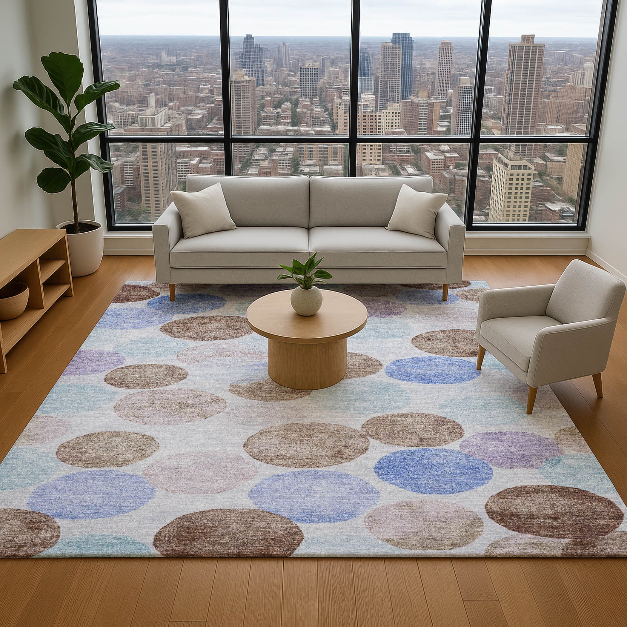 Split Machine Washable Transitional Sky Blue Rug 2'6" x 3'10" #shape_Rectangle