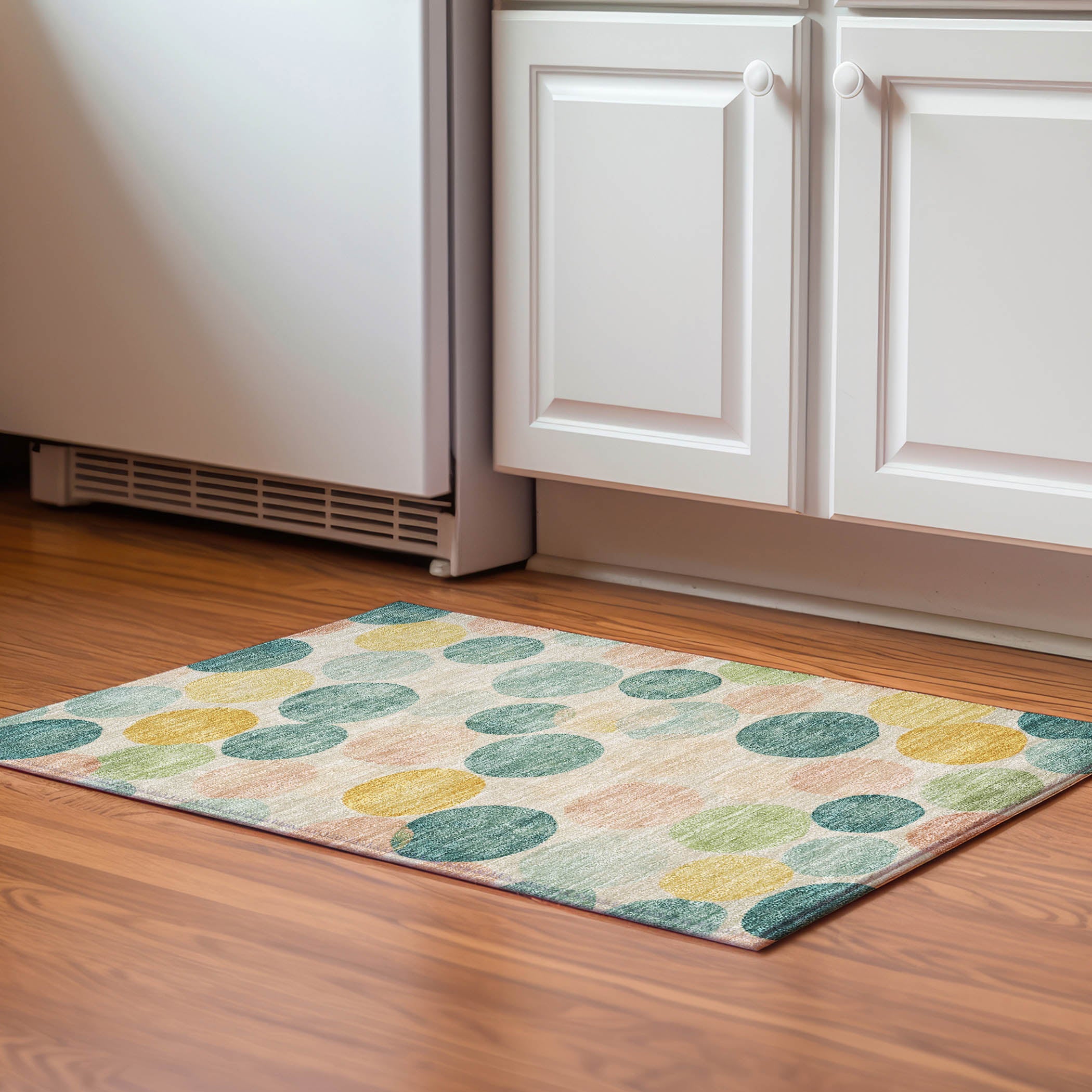 Split Machine Washable Transitional Teal Rug 1'8" x 2'6" #shape_Rectangle