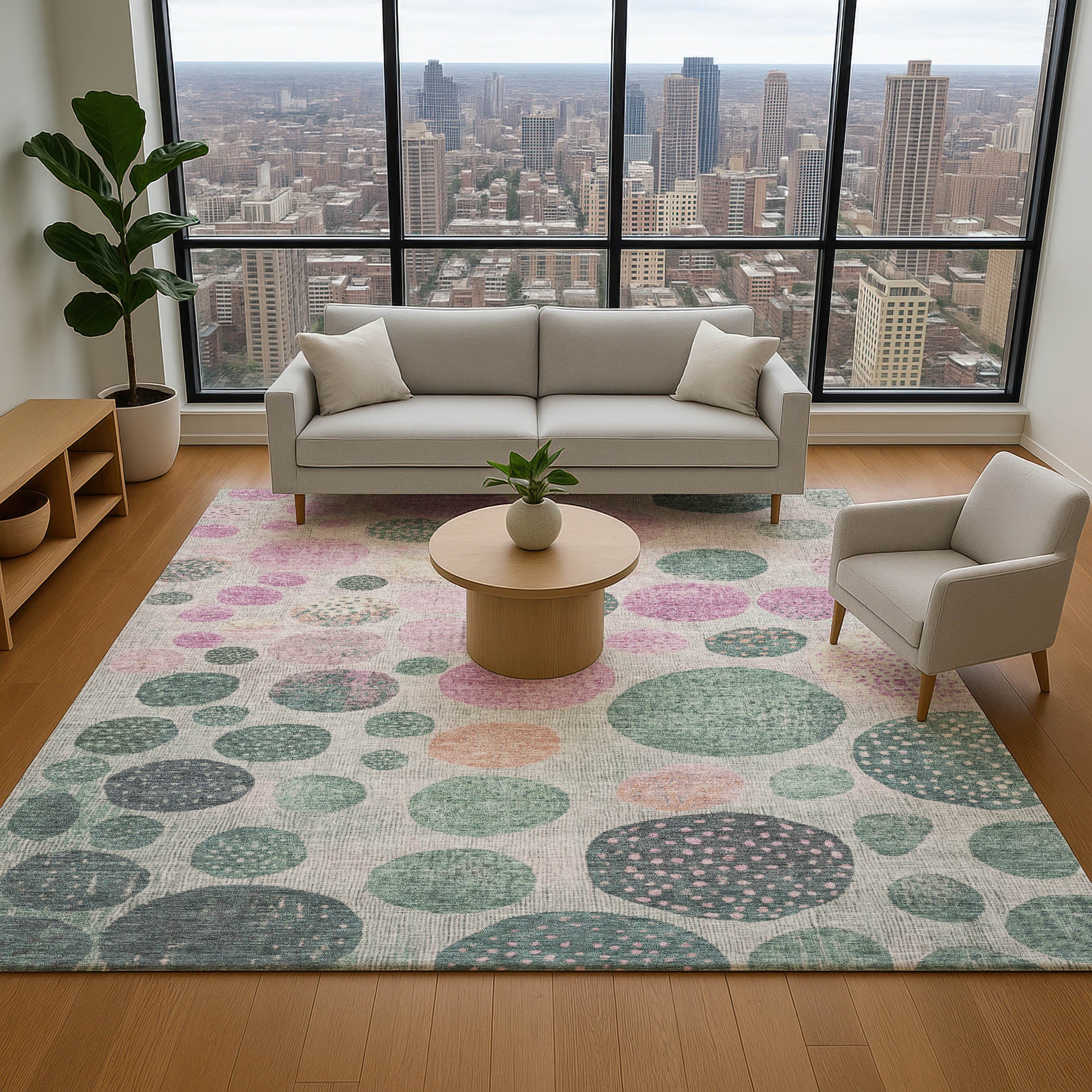 Salzburg Machine Washable Transitional Cactus Green Rug 2'6" x 3'10" #shape_Rectangle