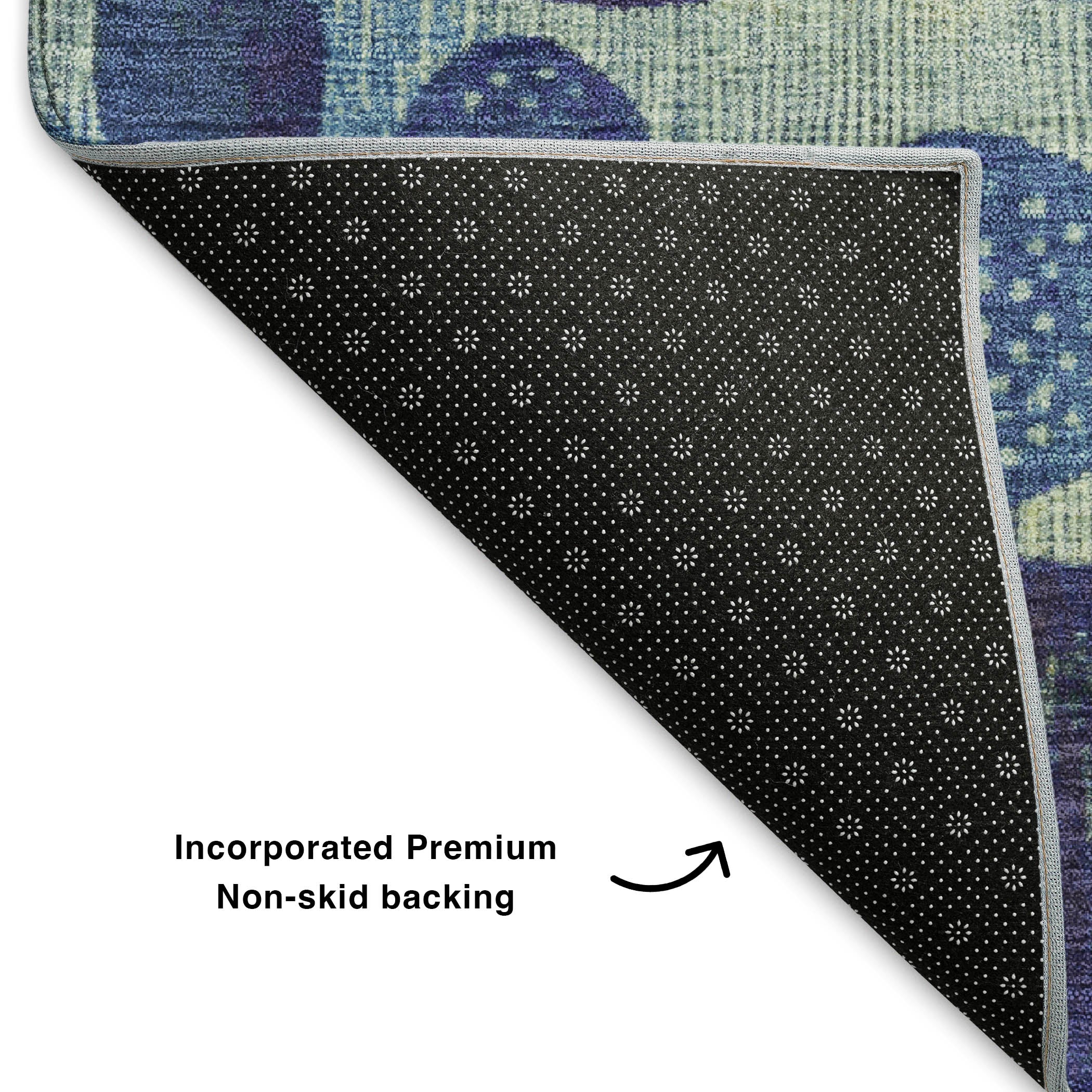 Salzburg Machine Washable Transitional Navy Blue Rug 1'8" x 2'6" #shape_Rectangle