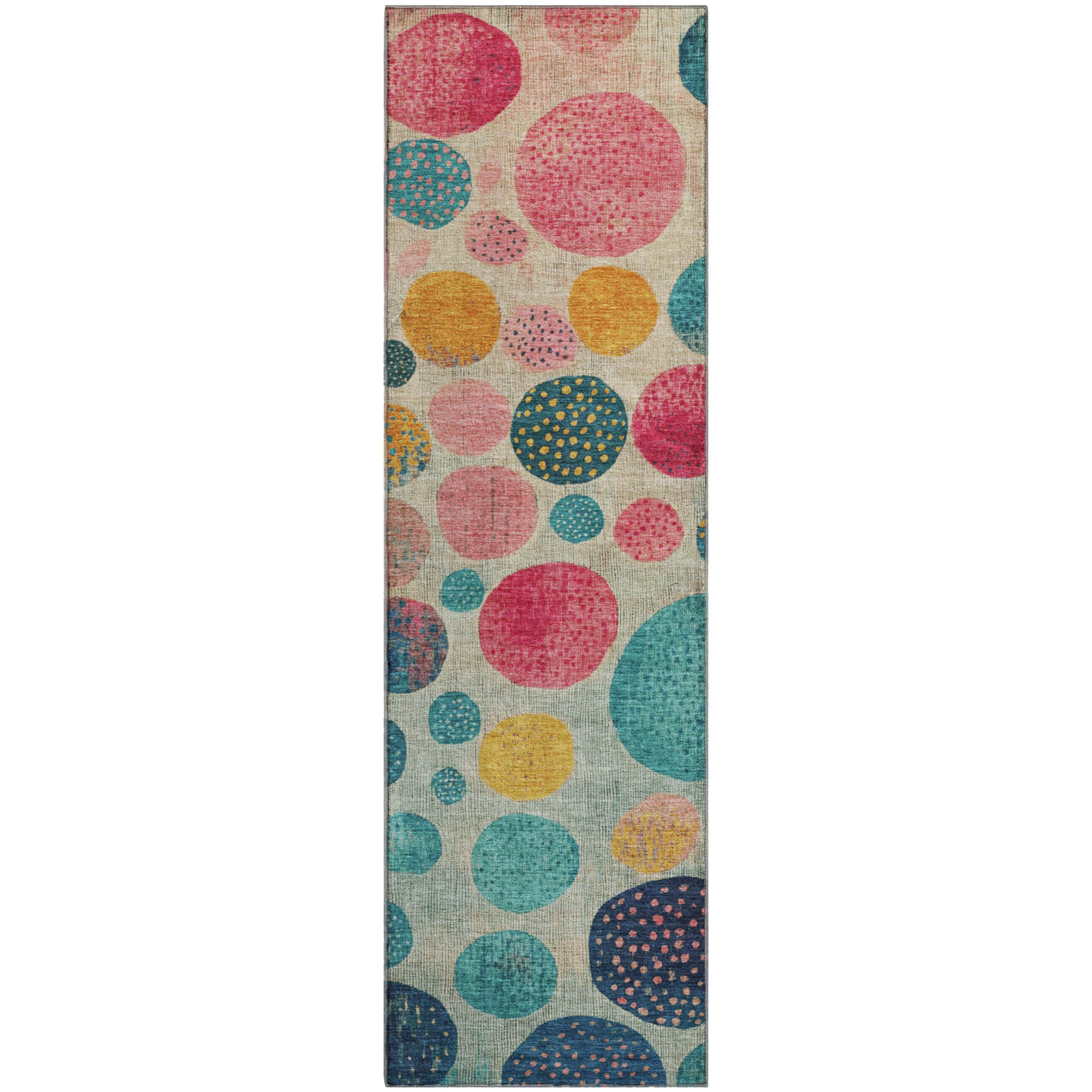 Salzburg Machine Washable Transitional Teal Rug 2'3" x 7'6" #shape_Runner