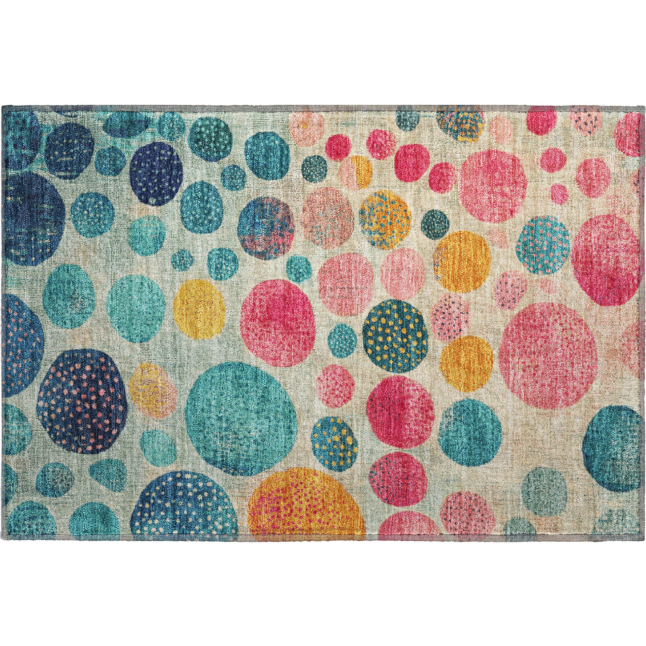 Salzburg Machine Washable Transitional Teal Rug 1'8" x 2'6" #shape_Rectangle