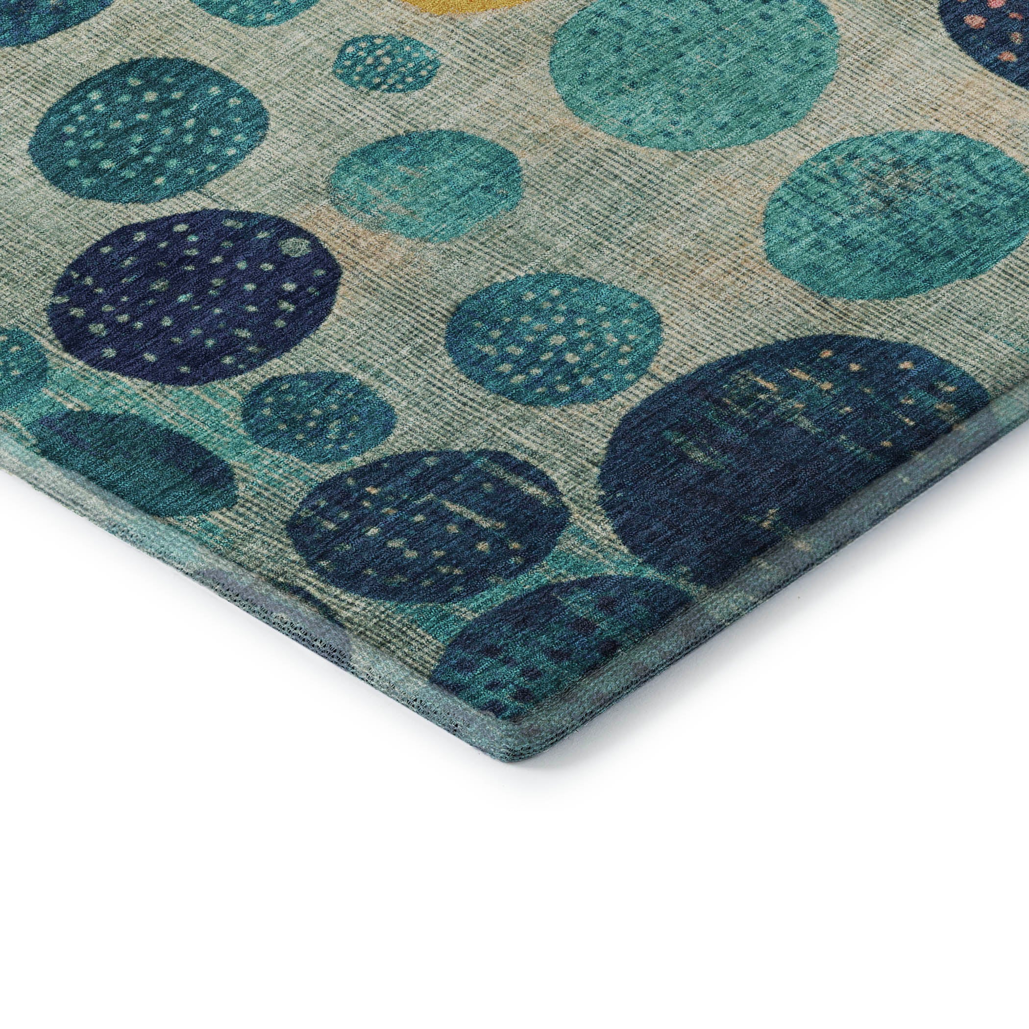 Salzburg Machine Washable Transitional Teal Rug 1'8" x 2'6" #shape_Rectangle