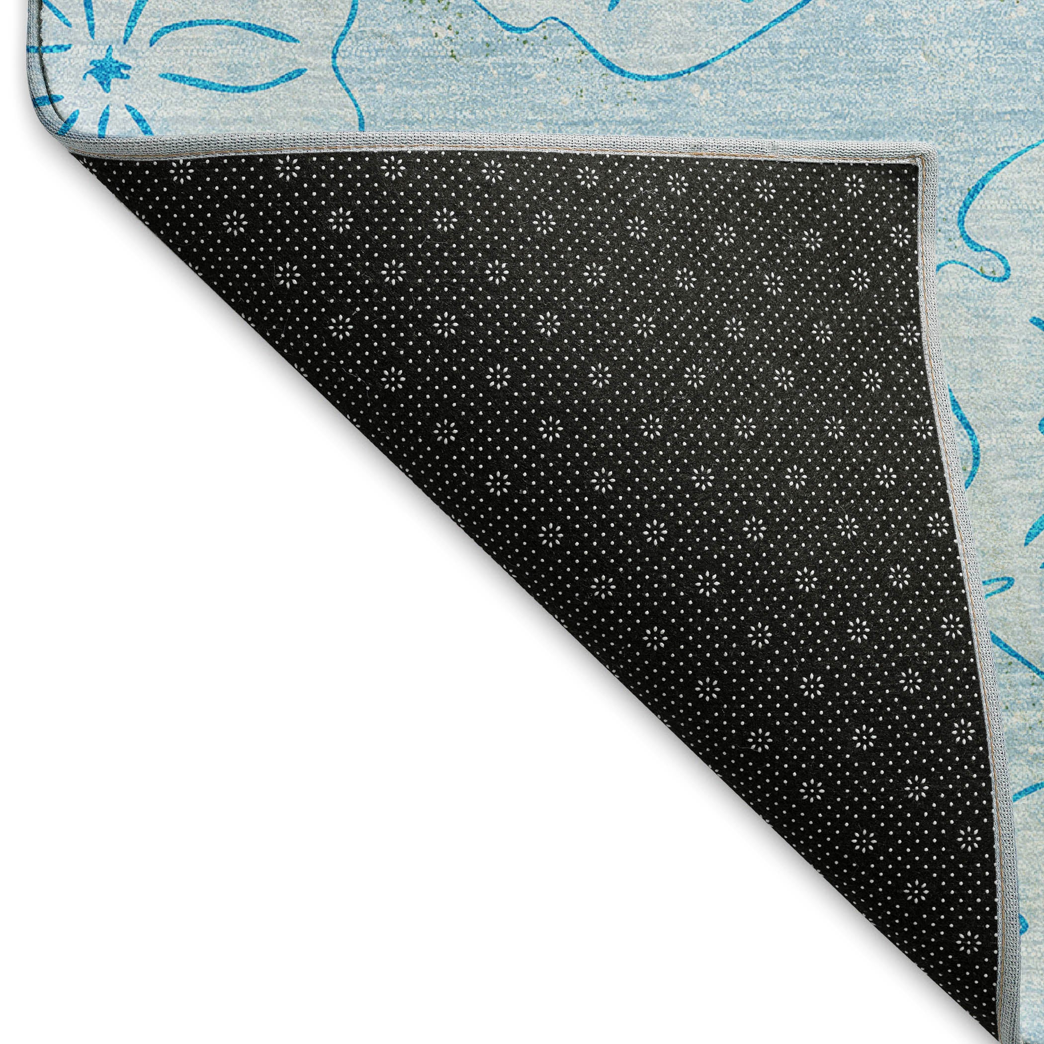 Salzburg Machine Washable Coastal Blue Rug 1'8" x 2'6" #shape_Rectangle