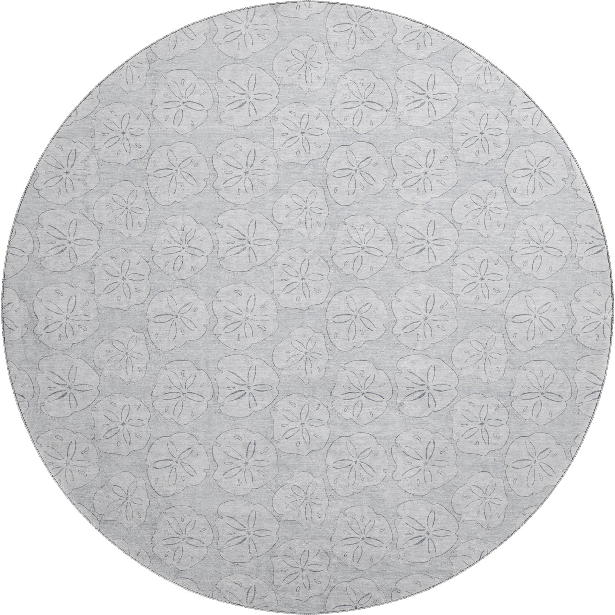 Salzburg Machine Washable Coastal Gray Rug 8' x 8' #shape_Round