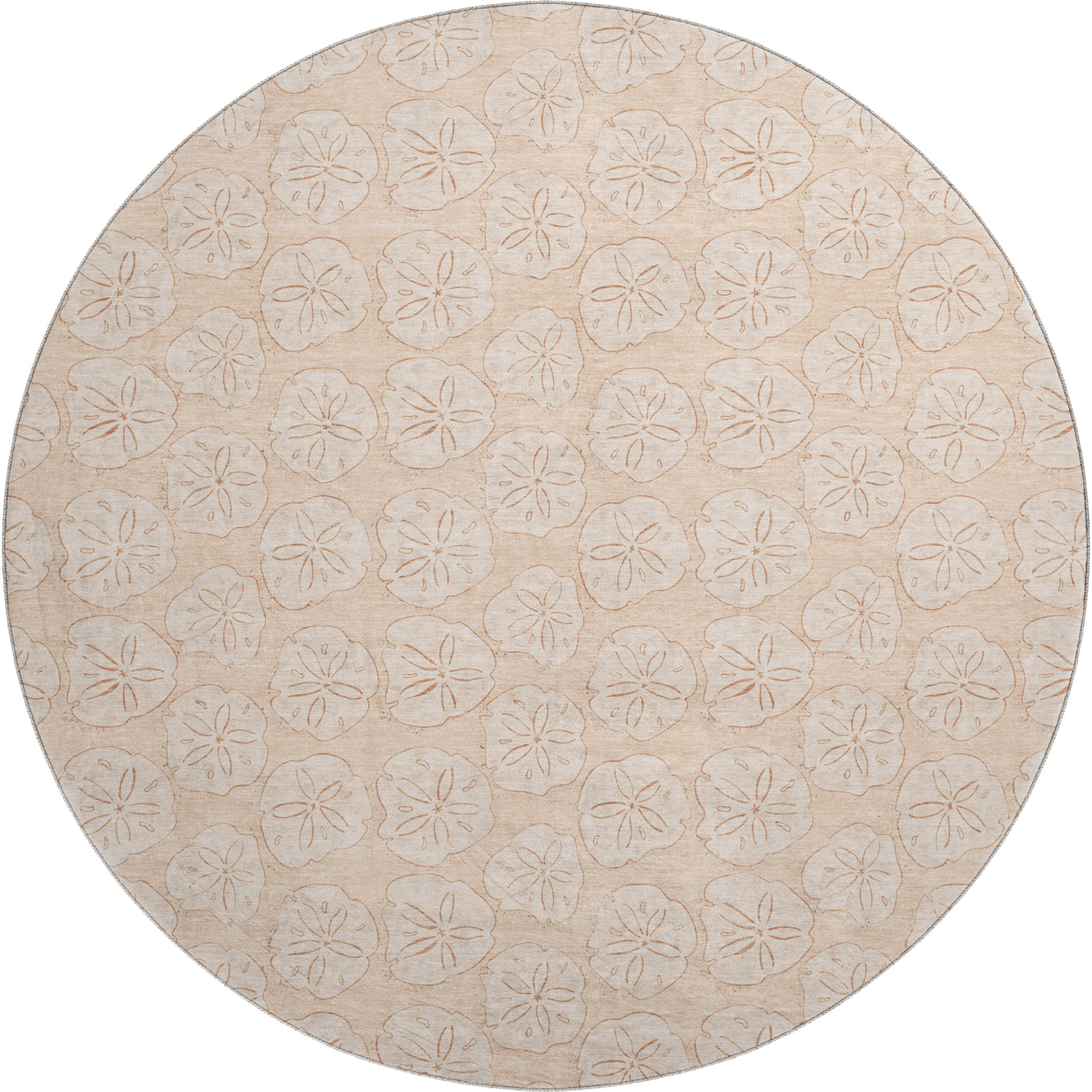 Salzburg Machine Washable Coastal Nectarine Orange Rug 8' x 8' #shape_Round
