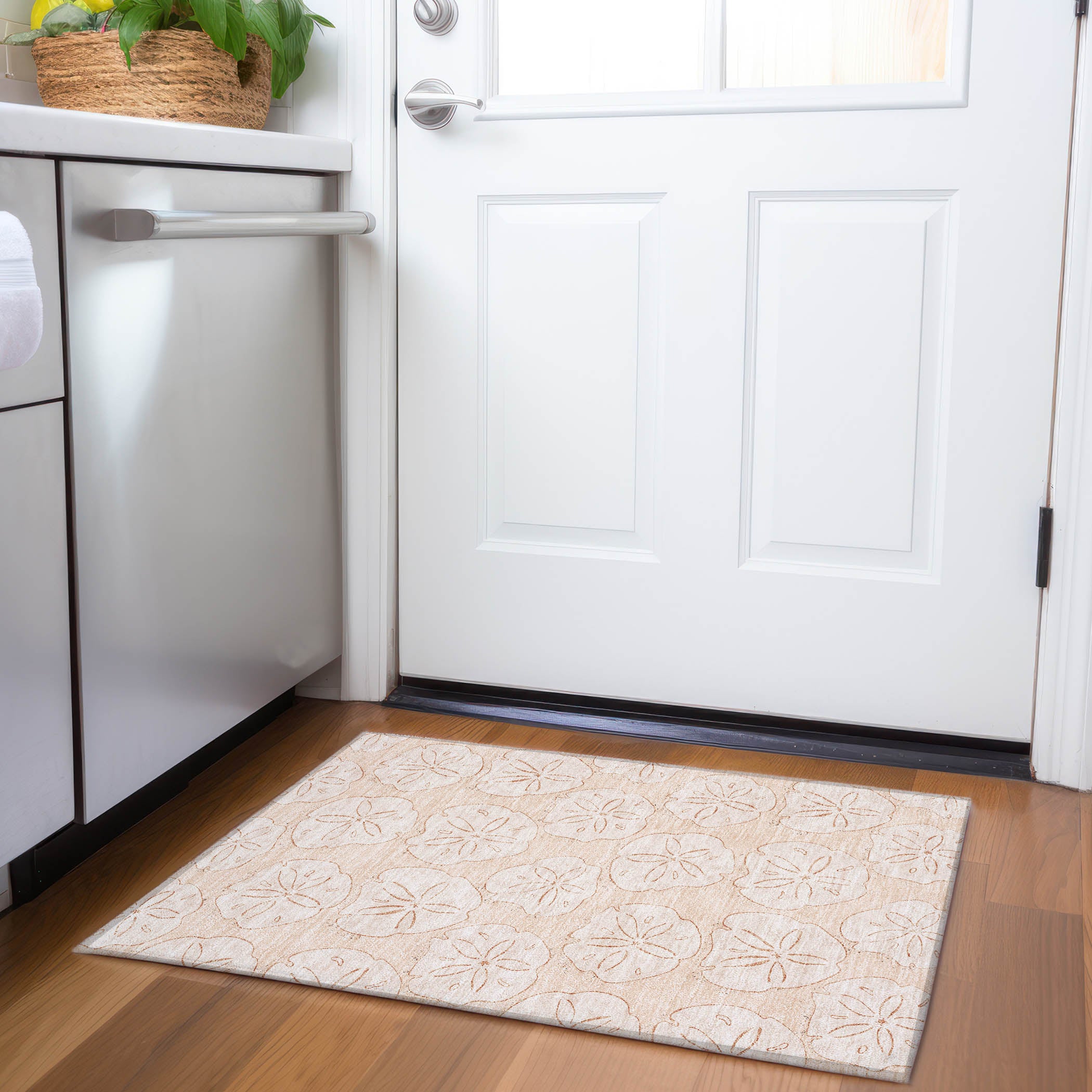 Salzburg Machine Washable Coastal Nectarine Orange Rug 1'8" x 2'6" #shape_Rectangle
