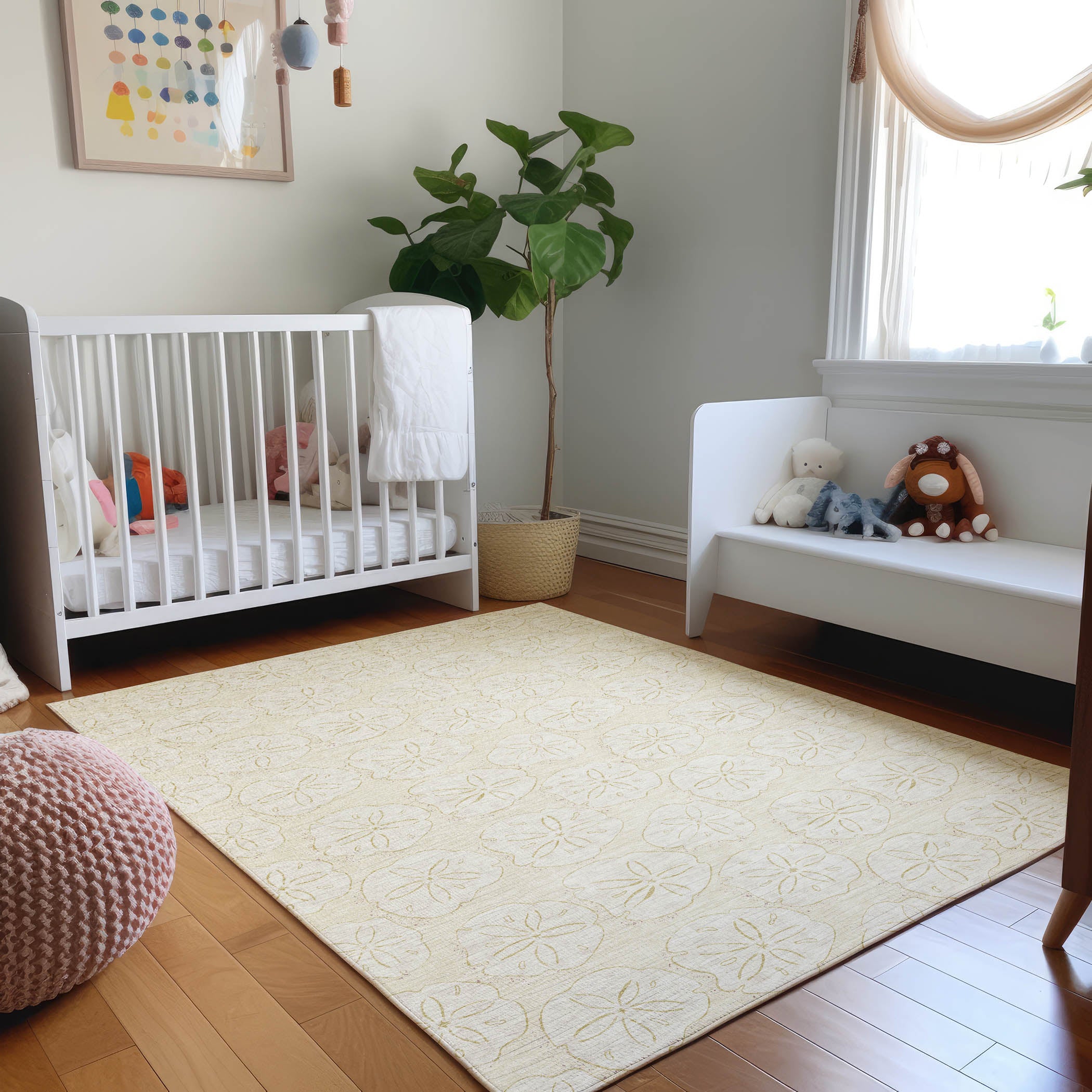 Salzburg Machine Washable Coastal Sand Ivory Rug 2'6" x 3'10" #shape_Rectangle