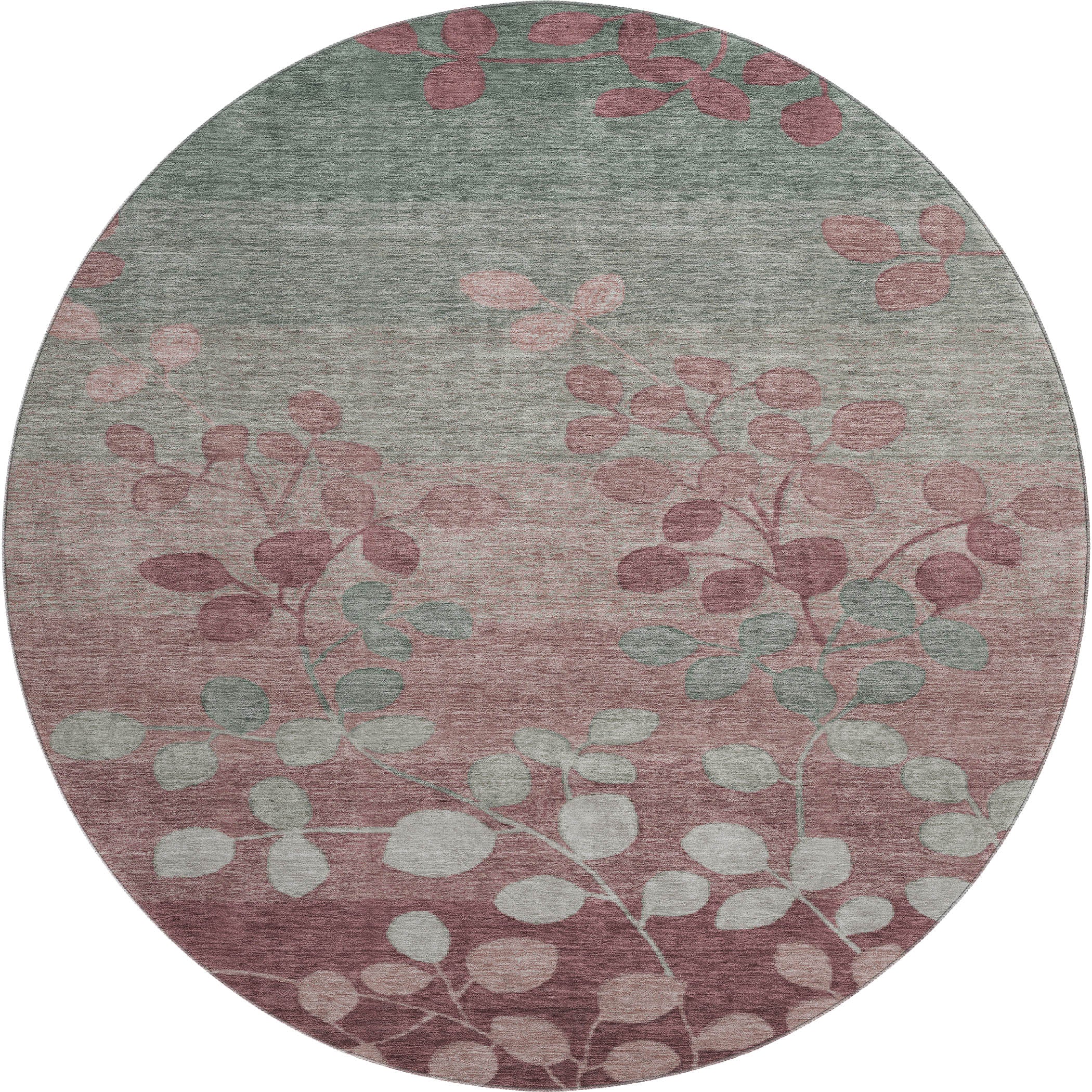 Dubrovnik Machine Washable Transitional Blush Pink Rug 8' x 8' #shape_Round