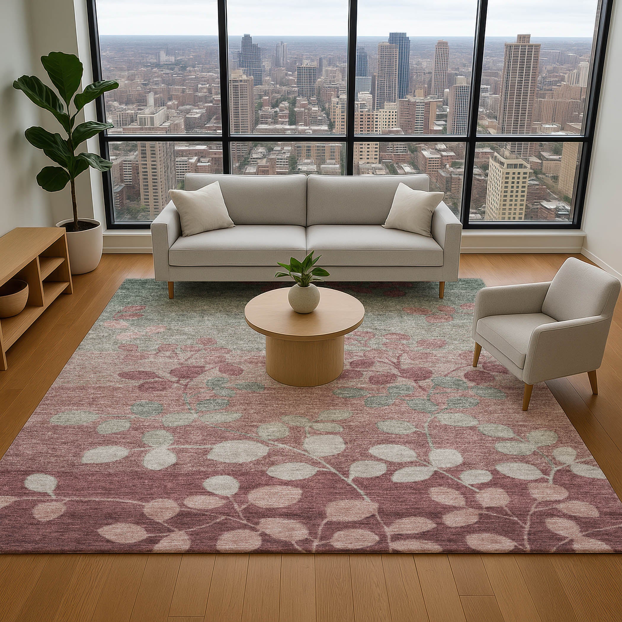 Dubrovnik Machine Washable Transitional Blush Pink Rug 2'6" x 3'10" #shape_Rectangle