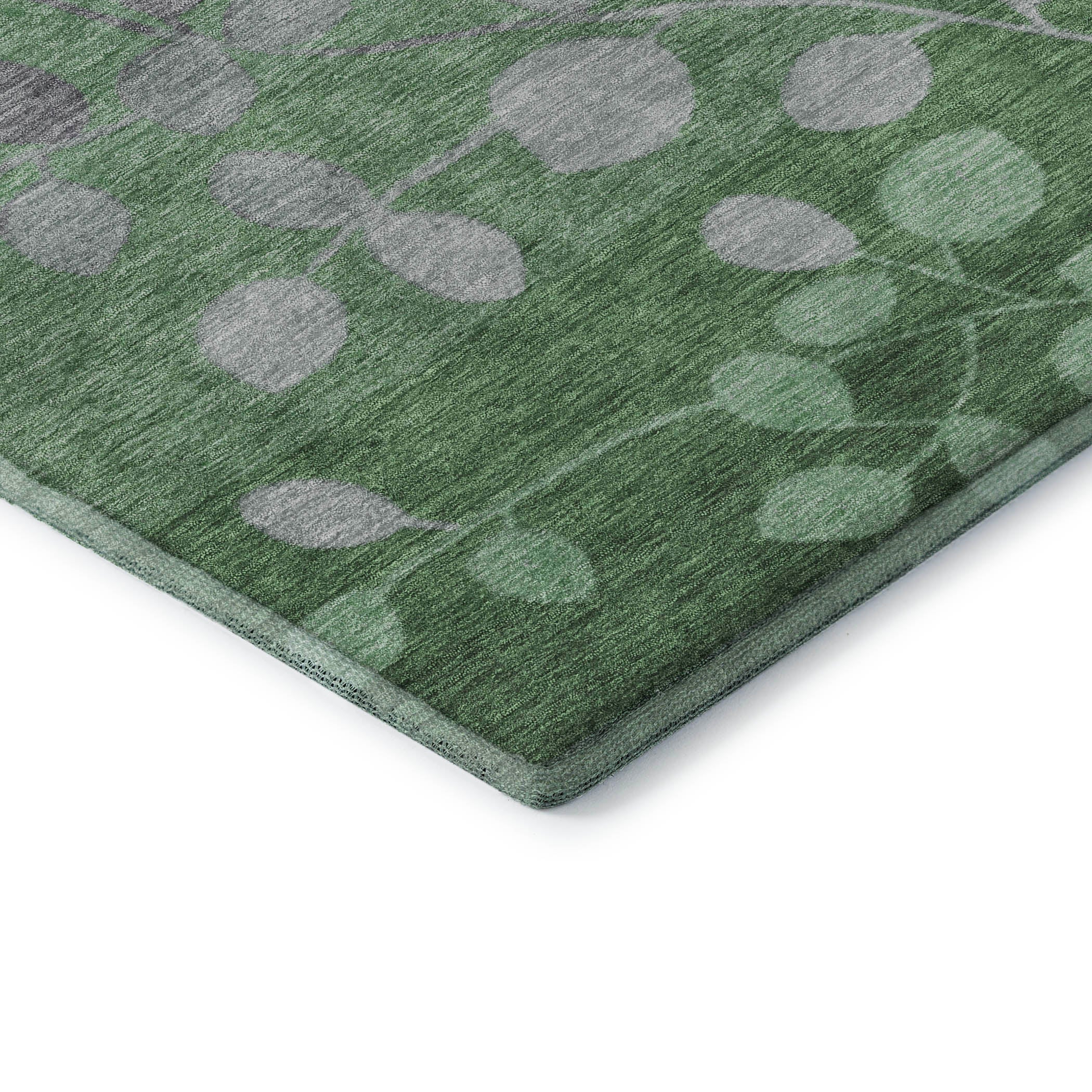 Dubrovnik Machine Washable Transitional Green Rug 1'8" x 2'6" #shape_Rectangle