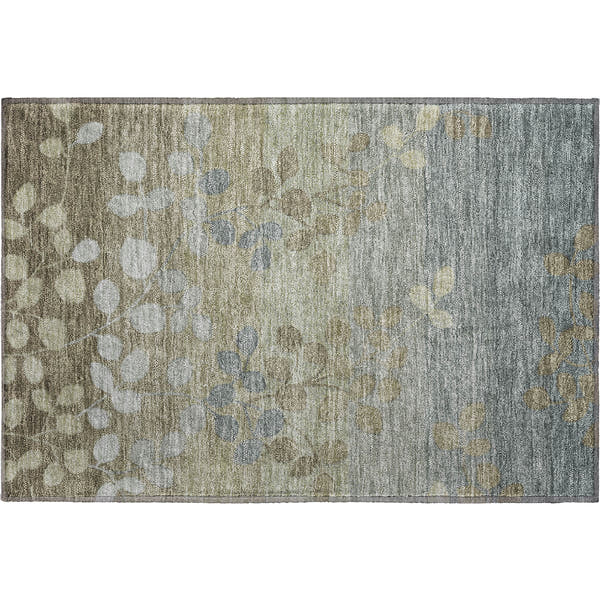 Dubrovnik Machine Washable Transitional Khaki Brown Rug 1'8" x 2'6"