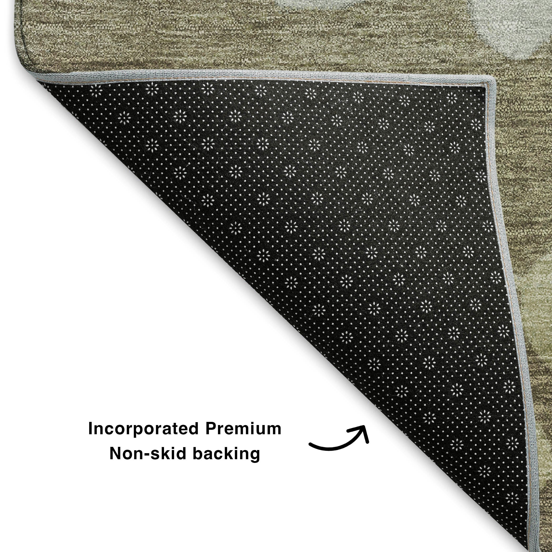 Dubrovnik Machine Washable Transitional Khaki Brown Rug 1'8" x 2'6" #shape_Rectangle