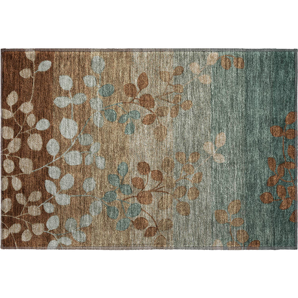 Dubrovnik Machine Washable Transitional Mocha Brown Rug 1'8" x 2'6"