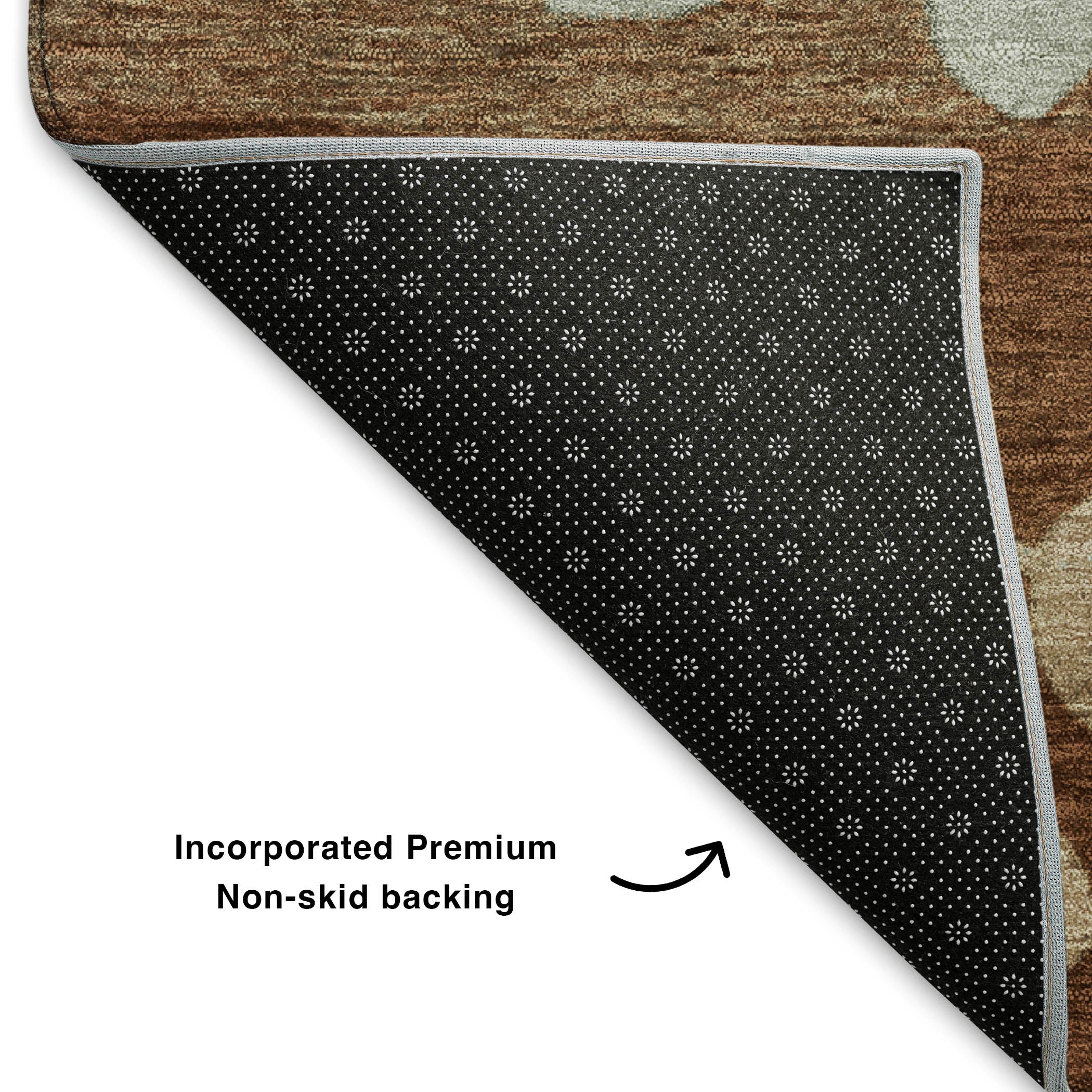 Dubrovnik Machine Washable Transitional Mocha Brown Rug 1'8" x 2'6" #shape_Rectangle
