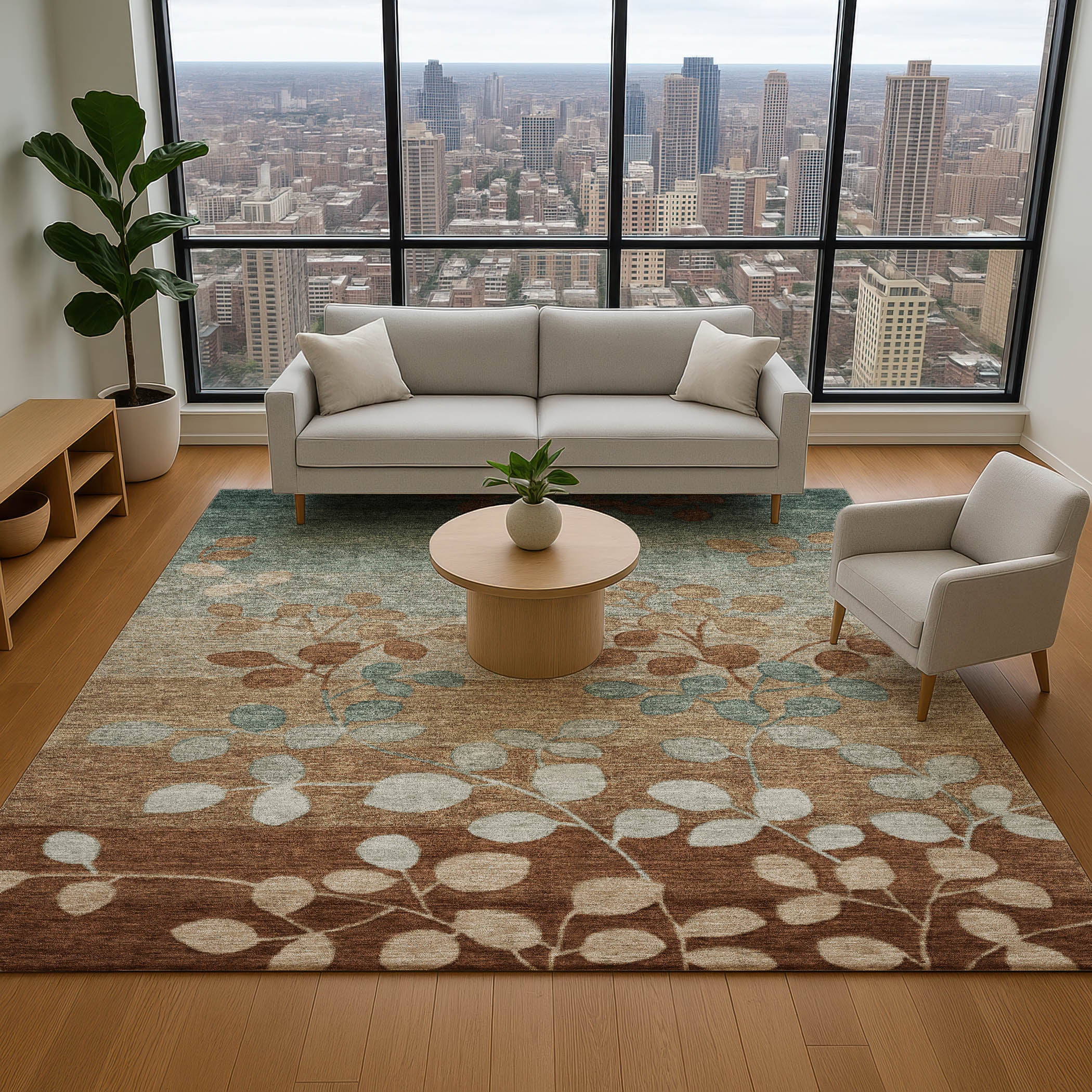 Dubrovnik Machine Washable Transitional Mocha Brown Rug 2'6" x 3'10" #shape_Rectangle