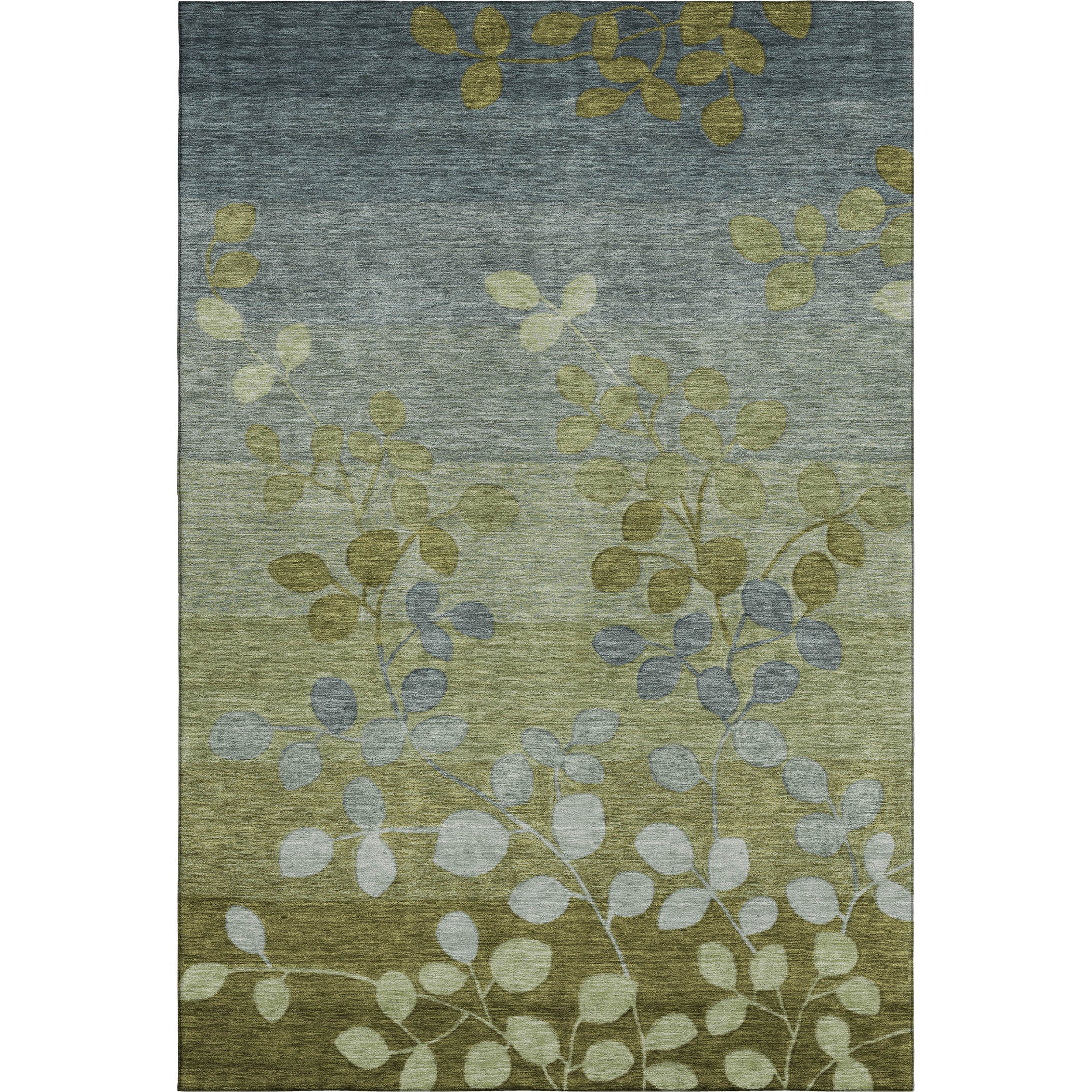 Dubrovnik Machine Washable Transitional Olive Green Rug 2'6" x 3'10" #shape_Rectangle