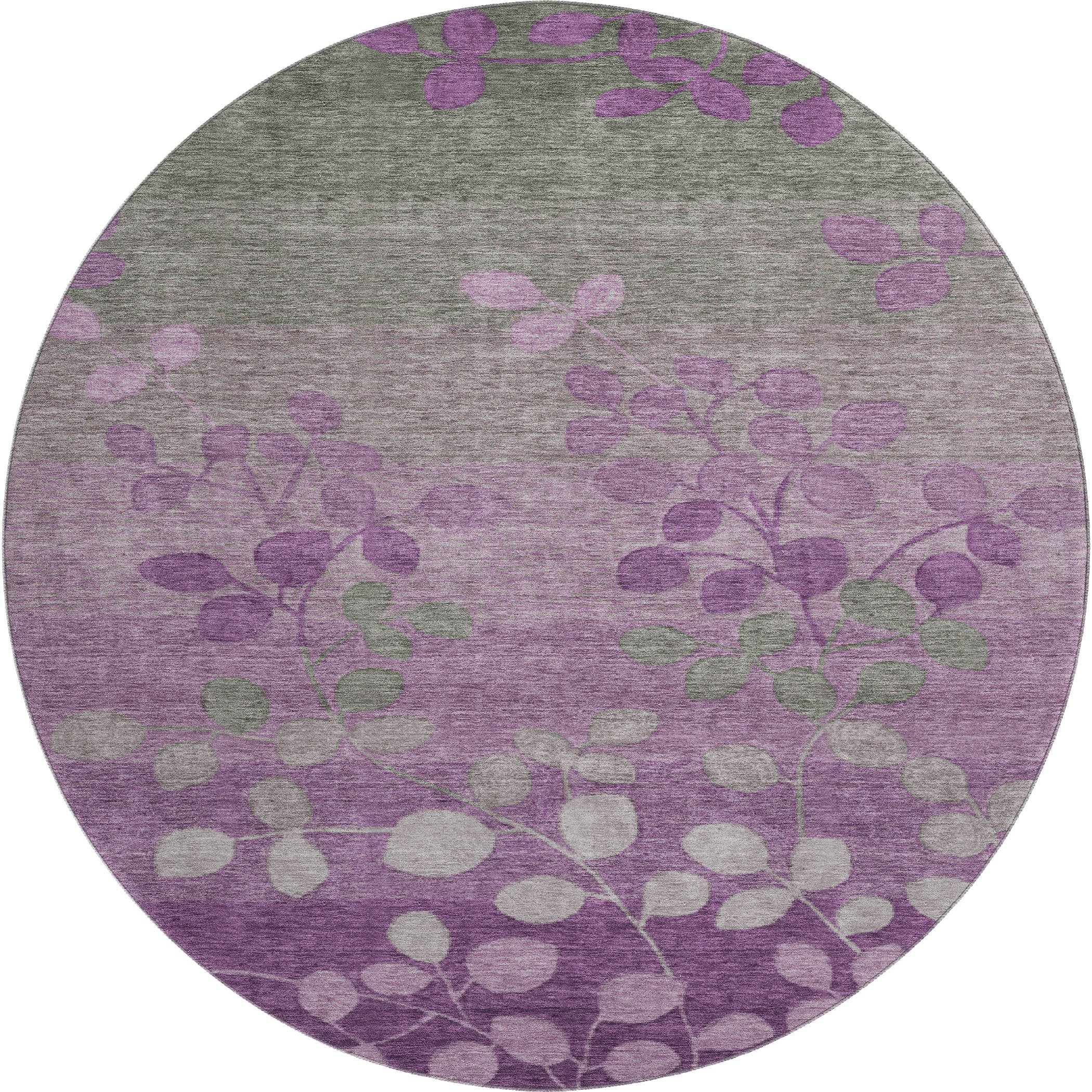 Dubrovnik Machine Washable Transitional Purple Rug 8' x 8' #shape_Round