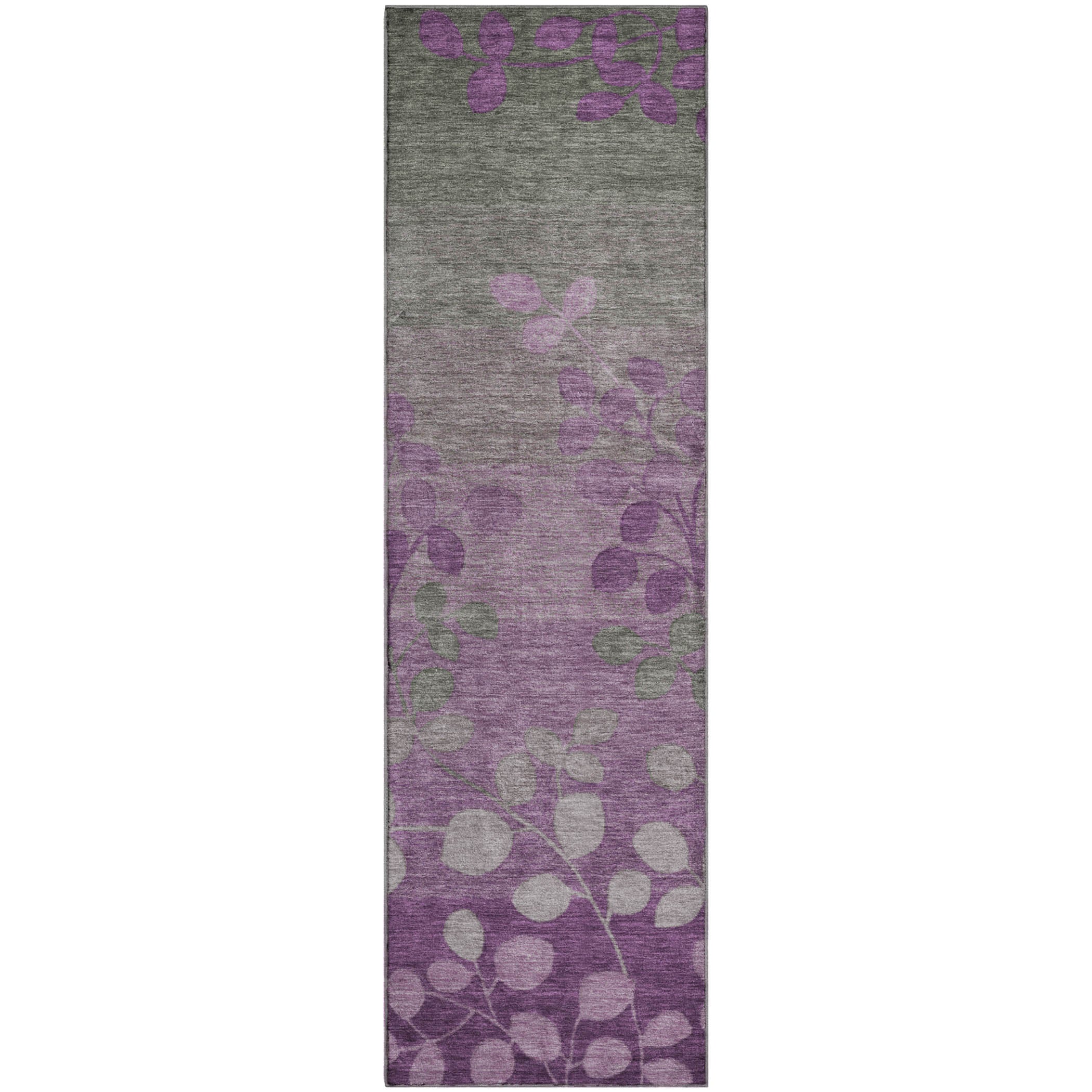 Dubrovnik Machine Washable Transitional Purple Rug 2'3" x 7'6" #shape_Runner