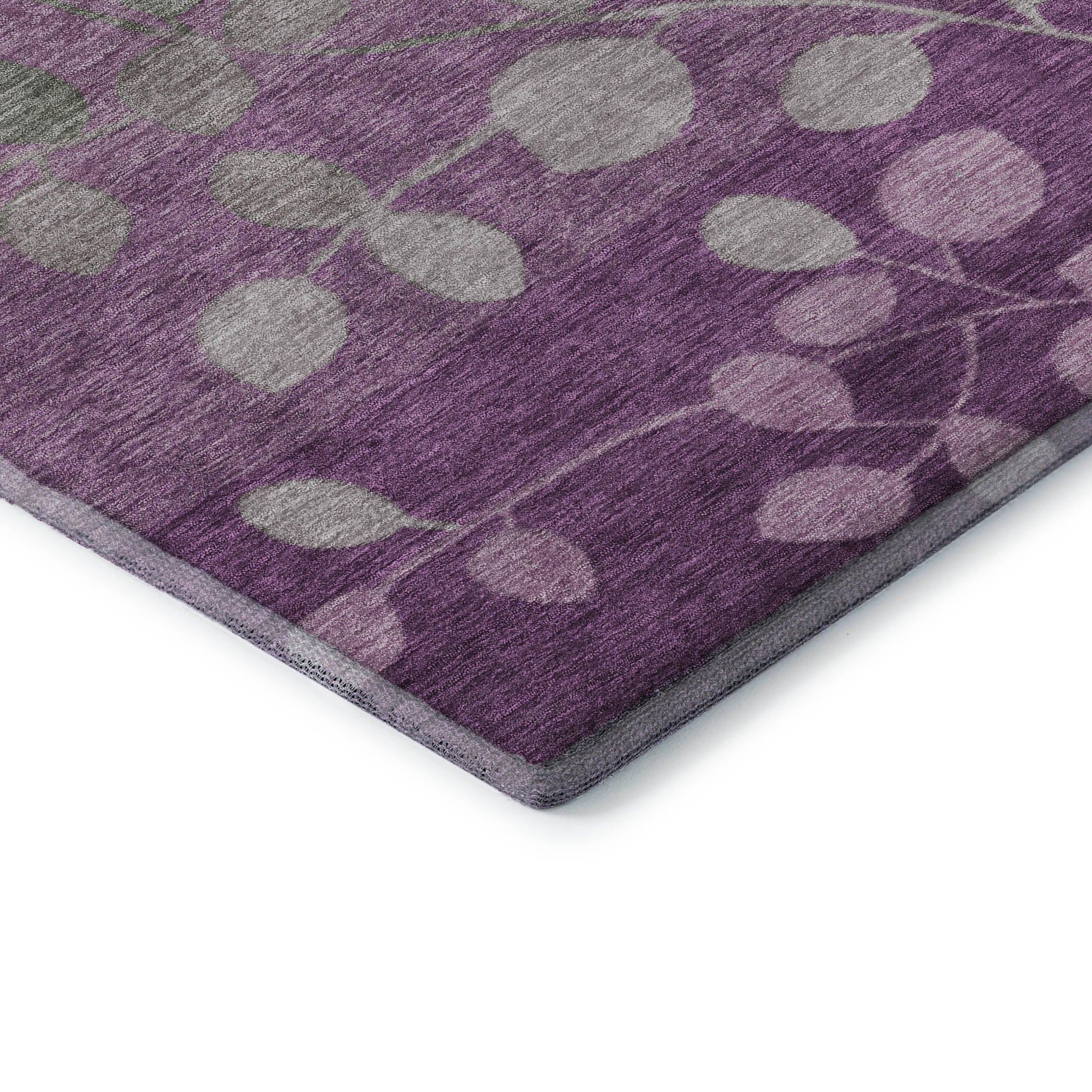 Dubrovnik Machine Washable Transitional Purple Rug 1'8" x 2'6" #shape_Rectangle