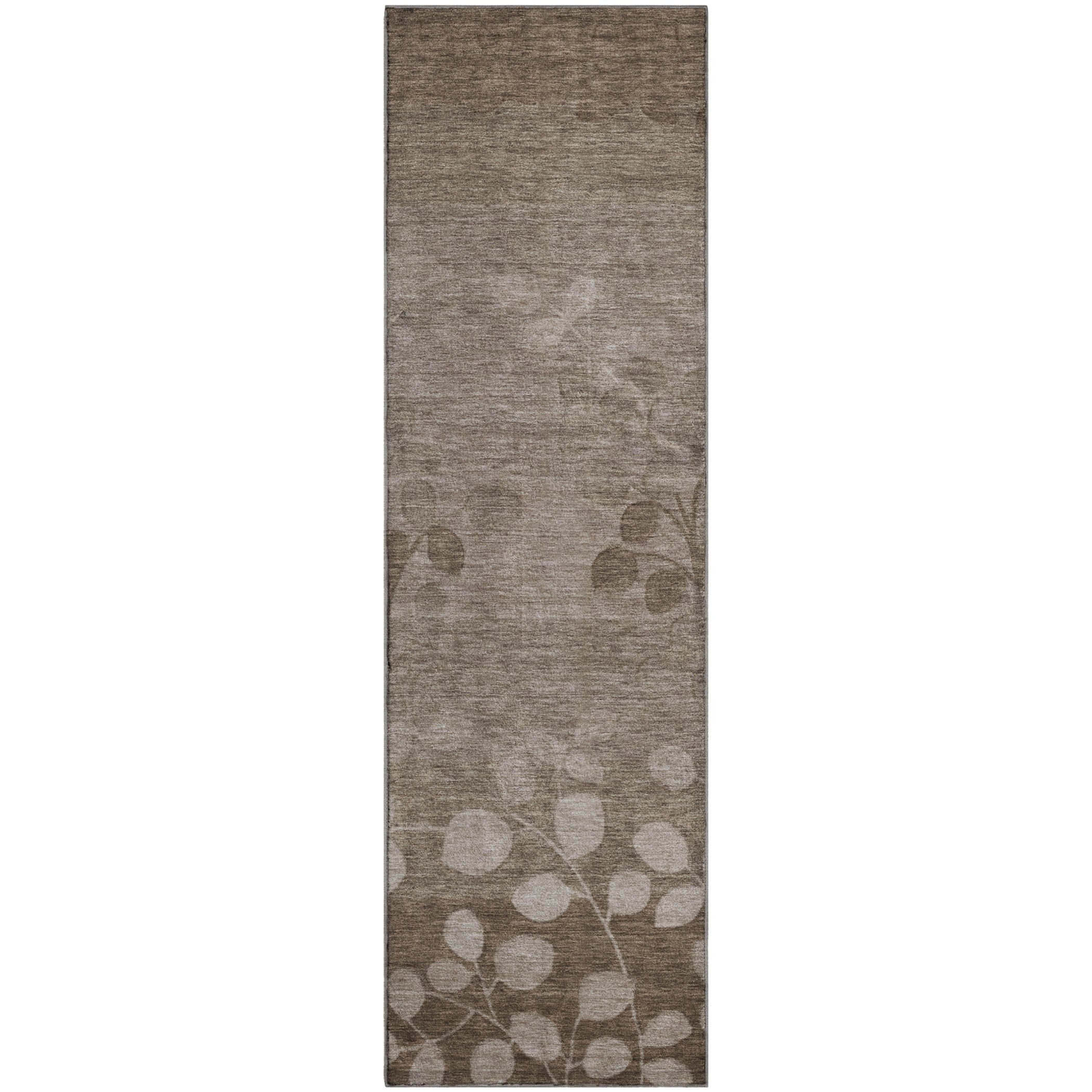 Dubrovnik Machine Washable Transitional Taupe Brown Rug 2'3" x 7'6" #shape_Runner