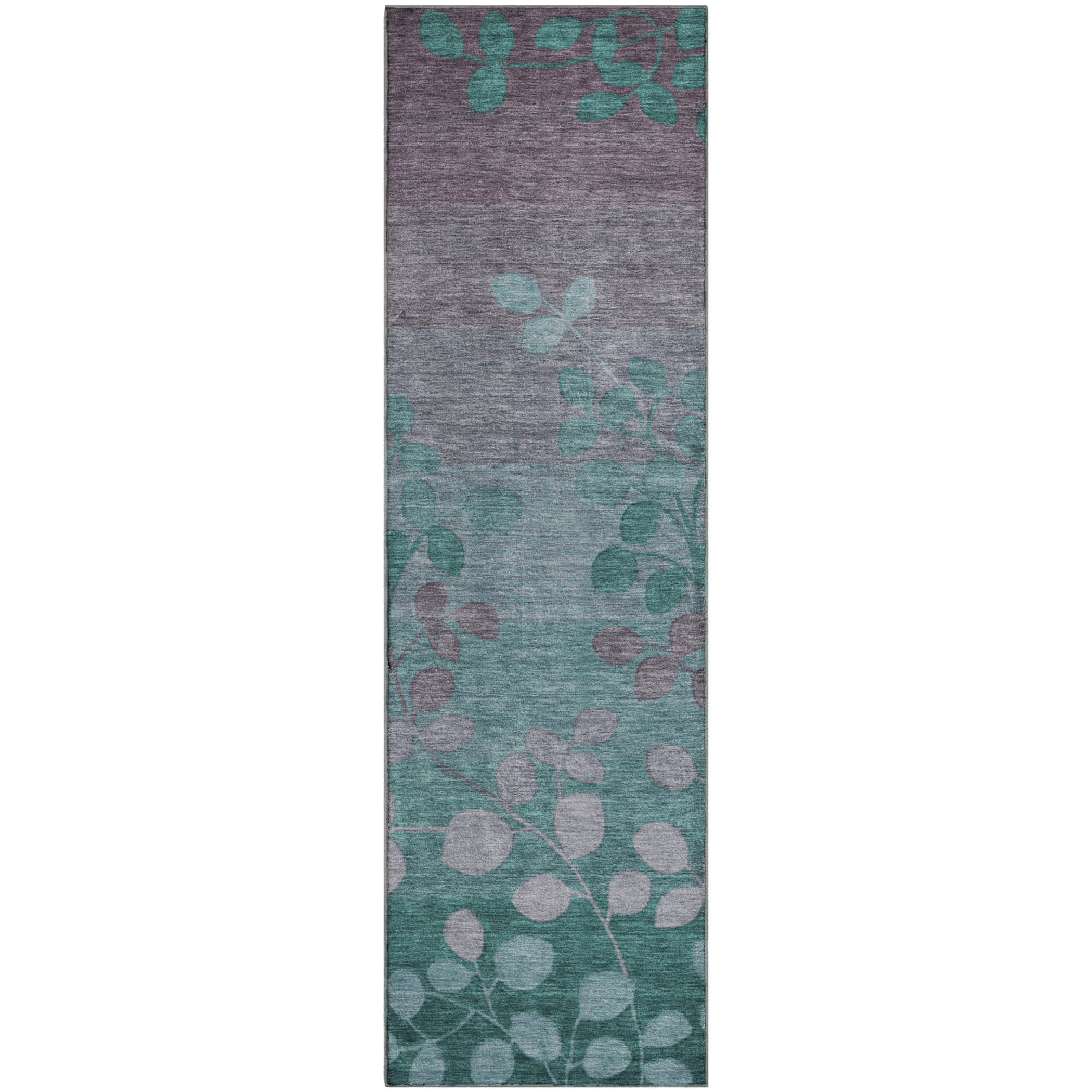 Dubrovnik Machine Washable Transitional Teal Rug 2'3" x 7'6" #shape_Runner