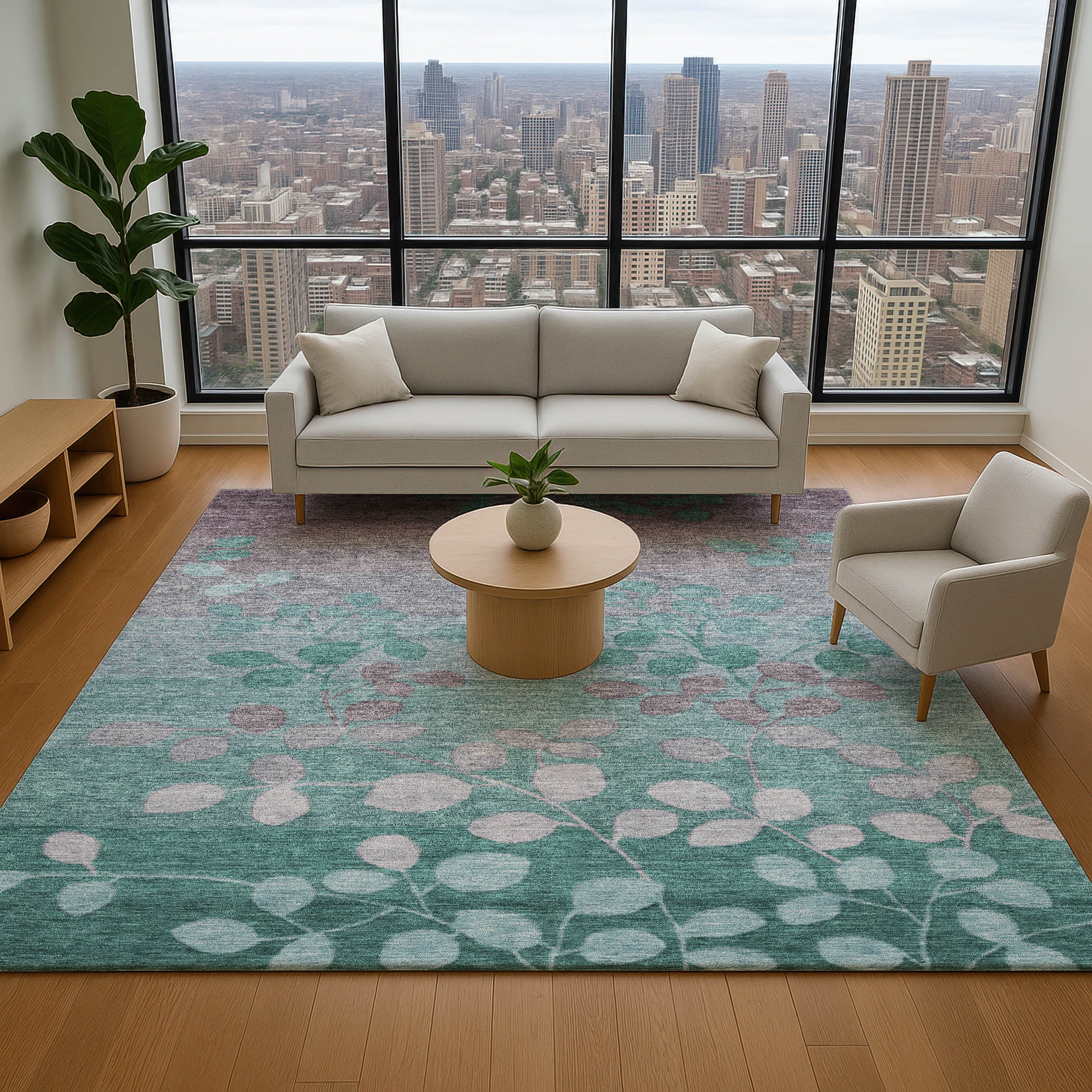 Dubrovnik Machine Washable Transitional Teal Rug 2'6" x 3'10" #shape_Rectangle