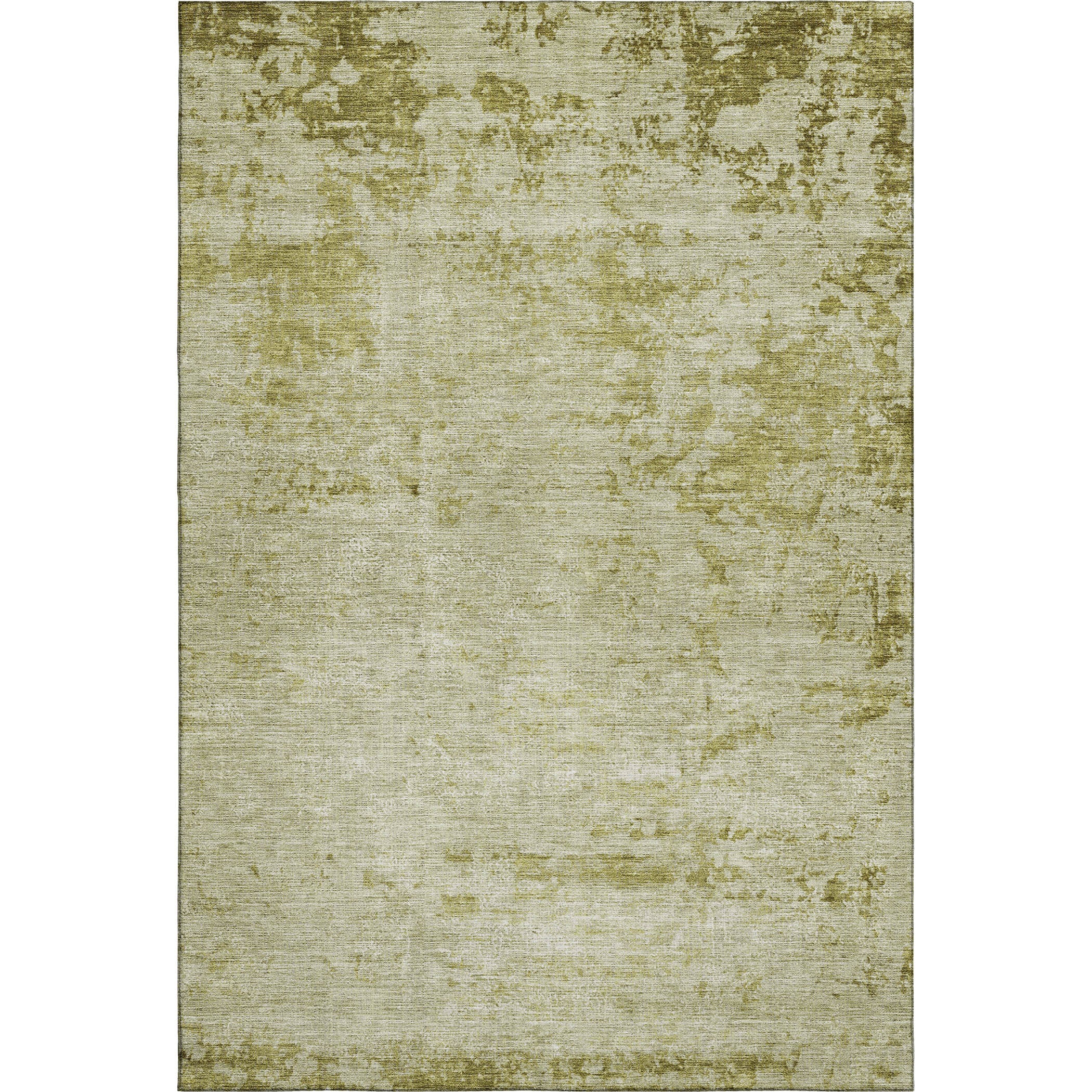 Kathmandu Machine Washable Transitional Aloe Green Rug 2'6" x 3'10" #shape_Rectangle