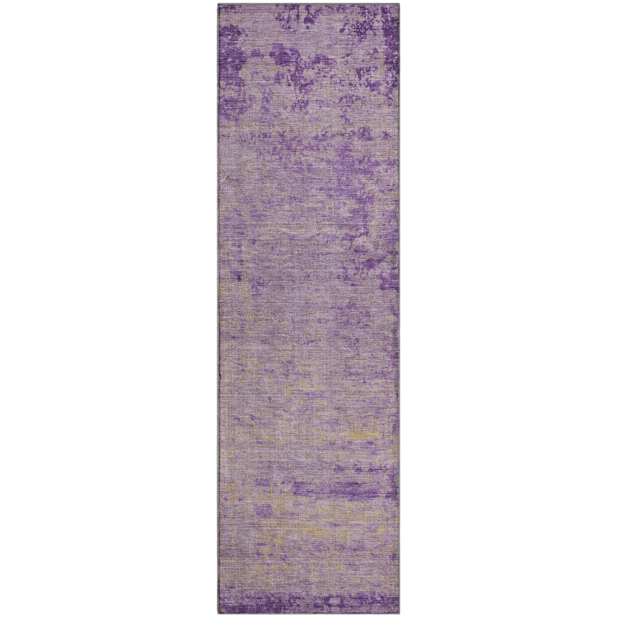 Kathmandu Machine Washable Transitional Purple Rug 2'3" x 7'6" #shape_Runner