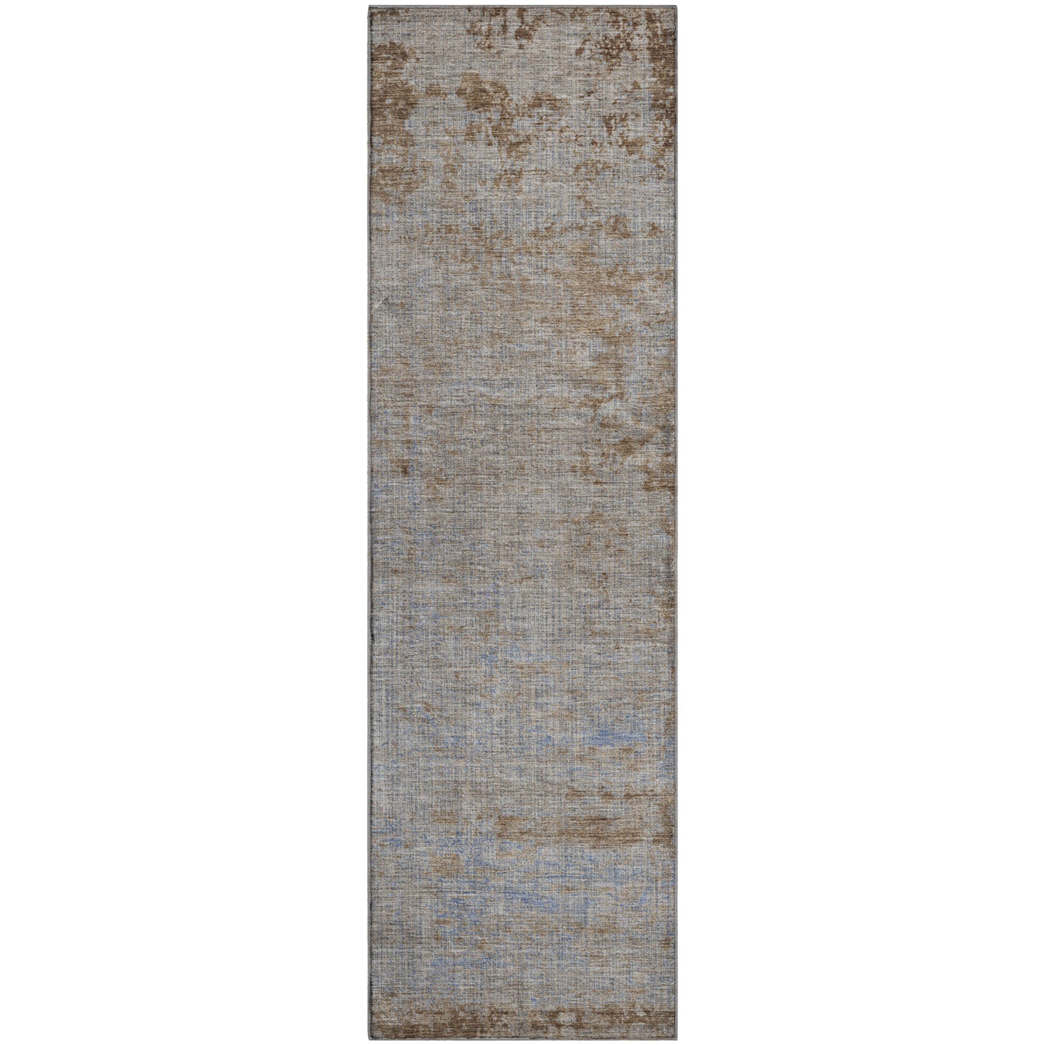 Kathmandu Machine Washable Transitional Taupe Brown Rug 2'3" x 7'6" #shape_Runner
