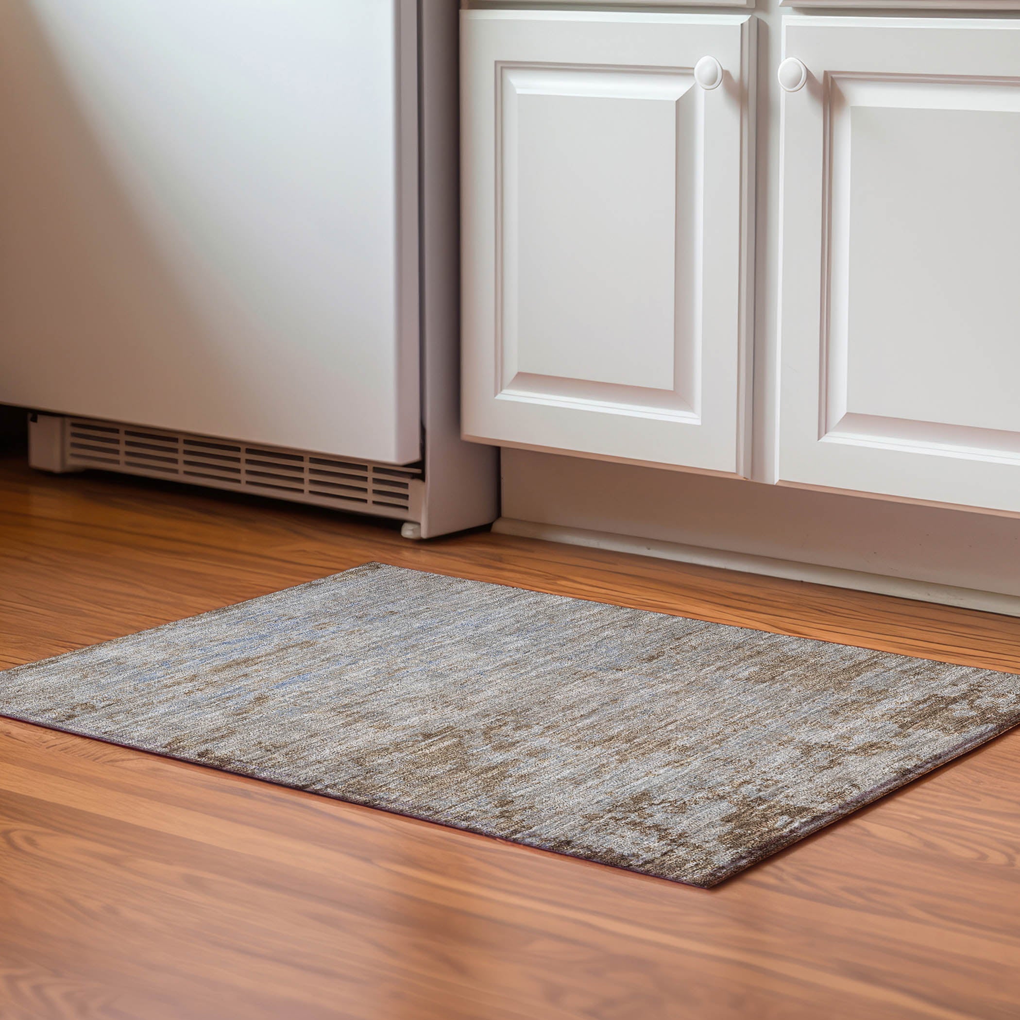 Kathmandu Machine Washable Transitional Taupe Brown Rug 1'8" x 2'6" #shape_Rectangle
