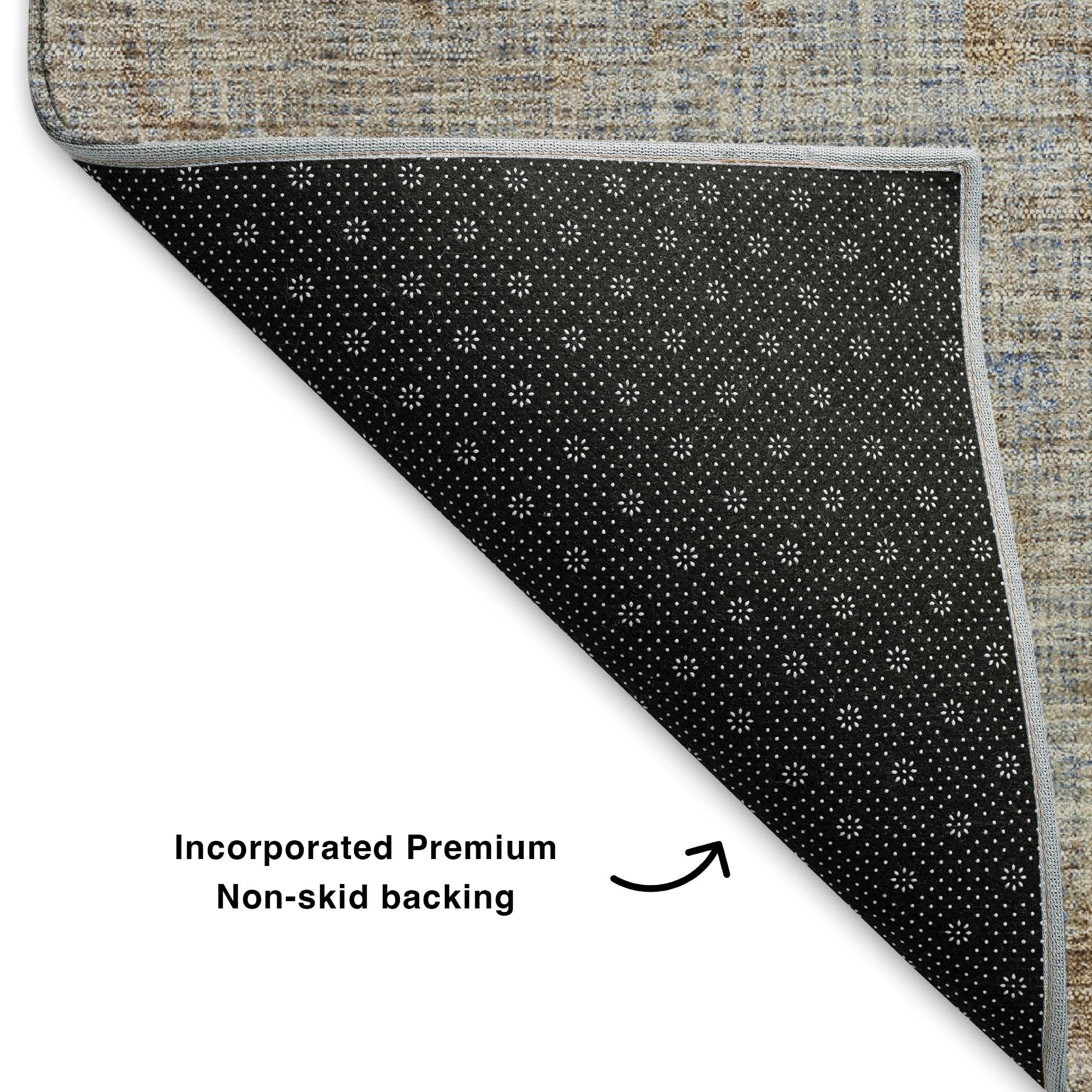 Kathmandu Machine Washable Transitional Taupe Brown Rug 1'8" x 2'6" #shape_Rectangle
