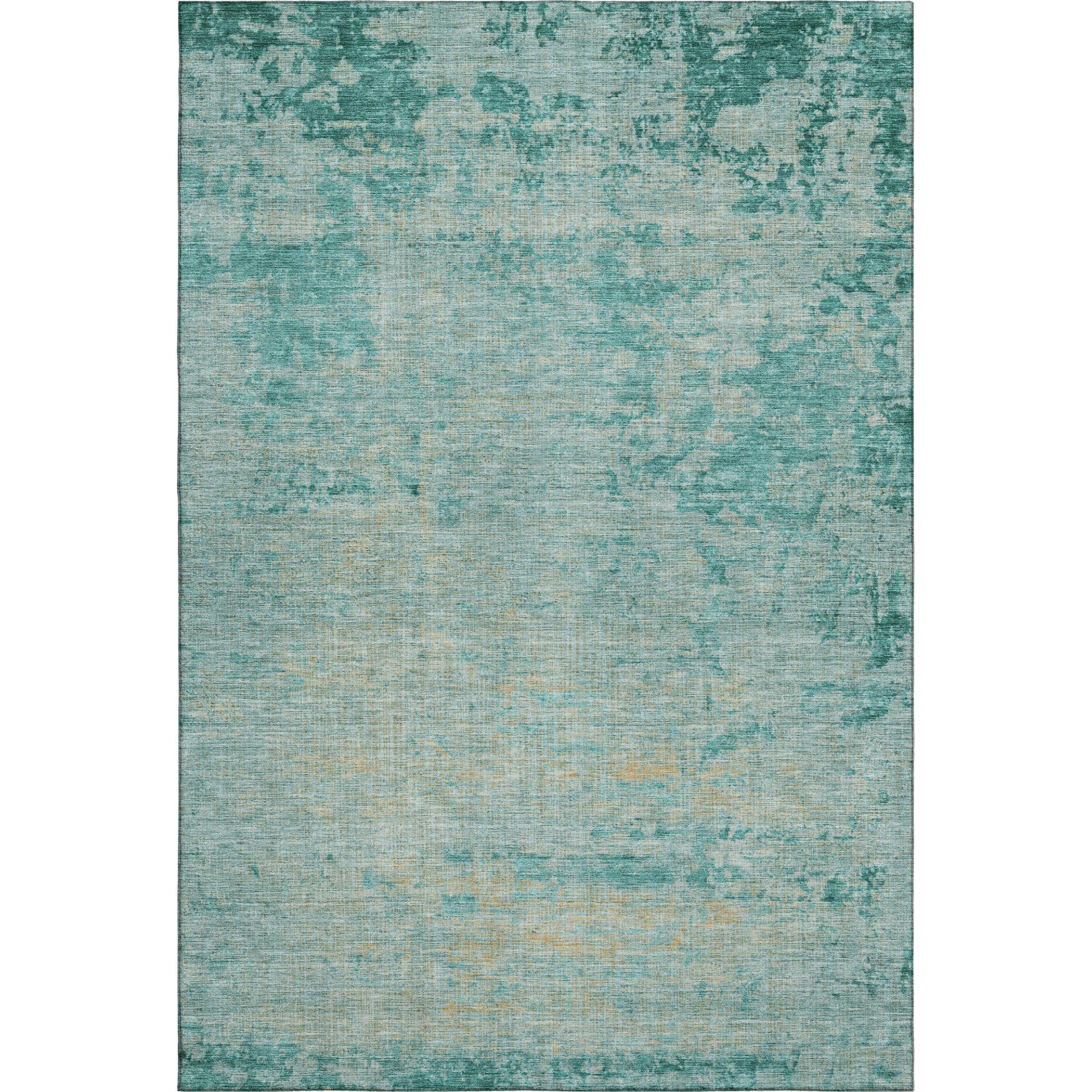 Kathmandu Machine Washable Transitional Teal Rug 2'6" x 3'10" #shape_Rectangle