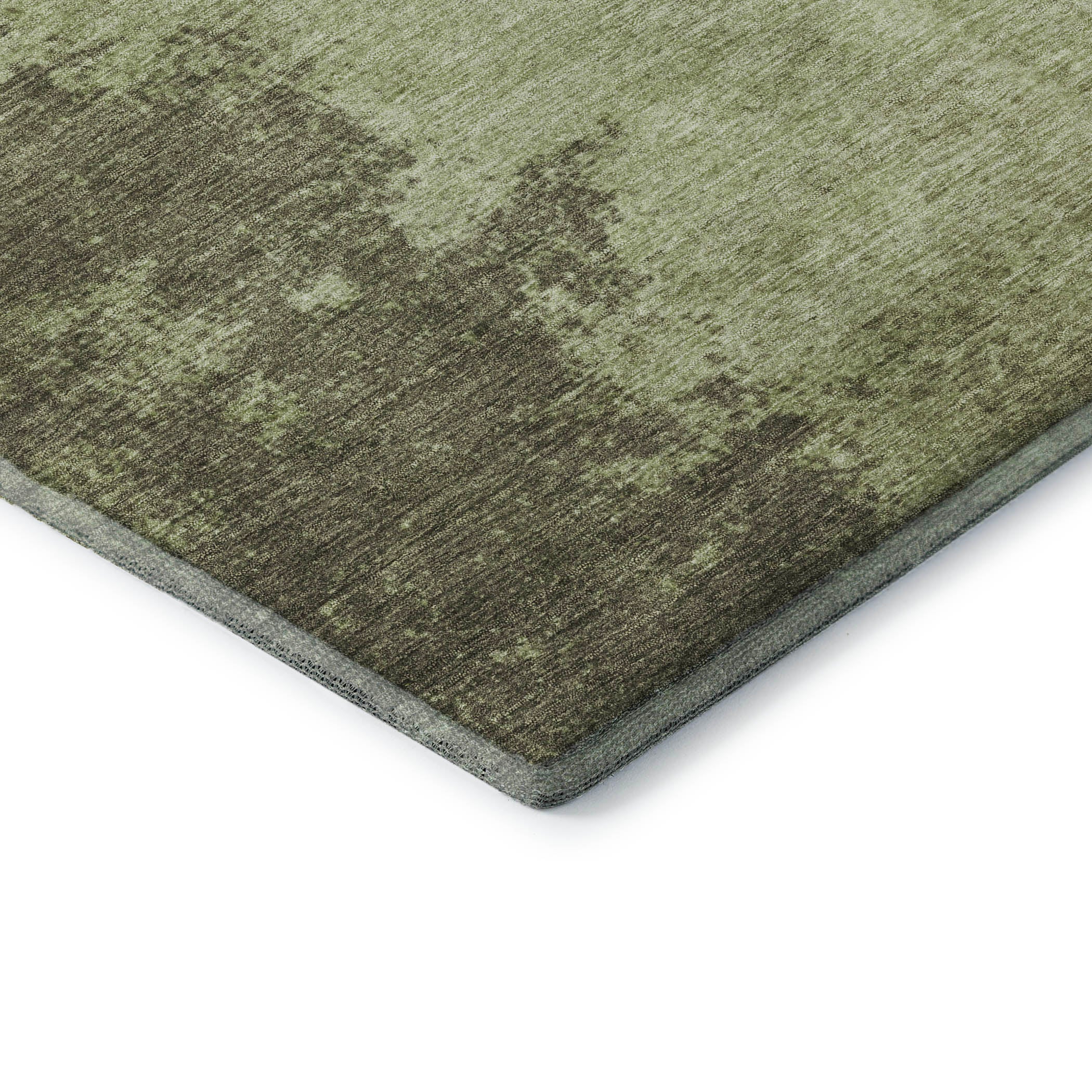 Bern Machine Washable Transitional Olive Green Rug 1'8" x 2'6" #shape_Rectangle