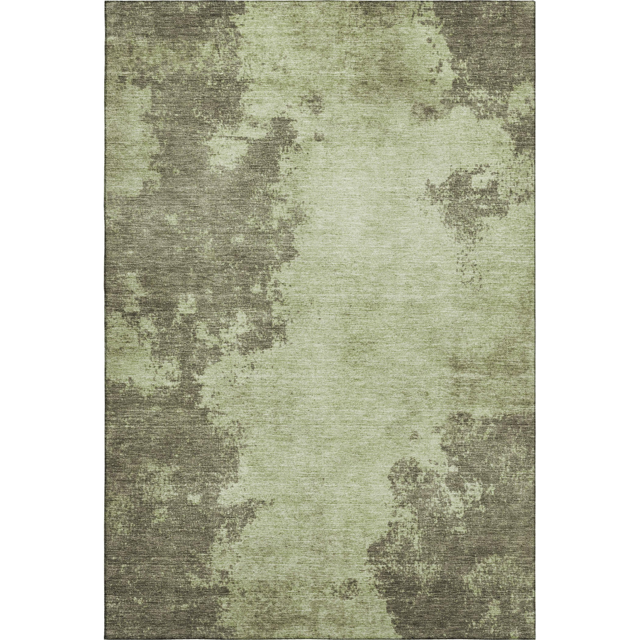Bern Machine Washable Transitional Olive Green Rug 2'6" x 3'10" #shape_Rectangle