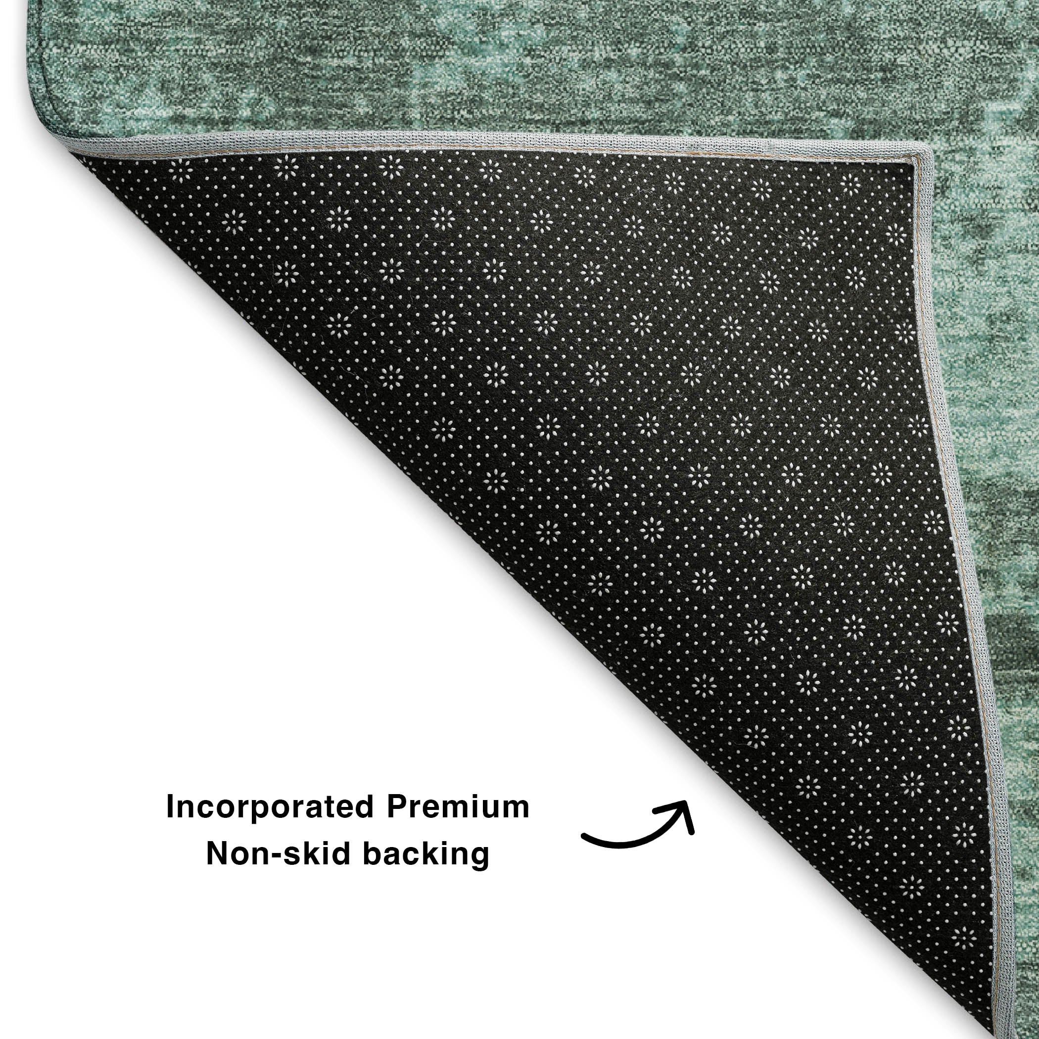 Bern Machine Washable Transitional Teal Rug 1'8" x 2'6" #shape_Rectangle