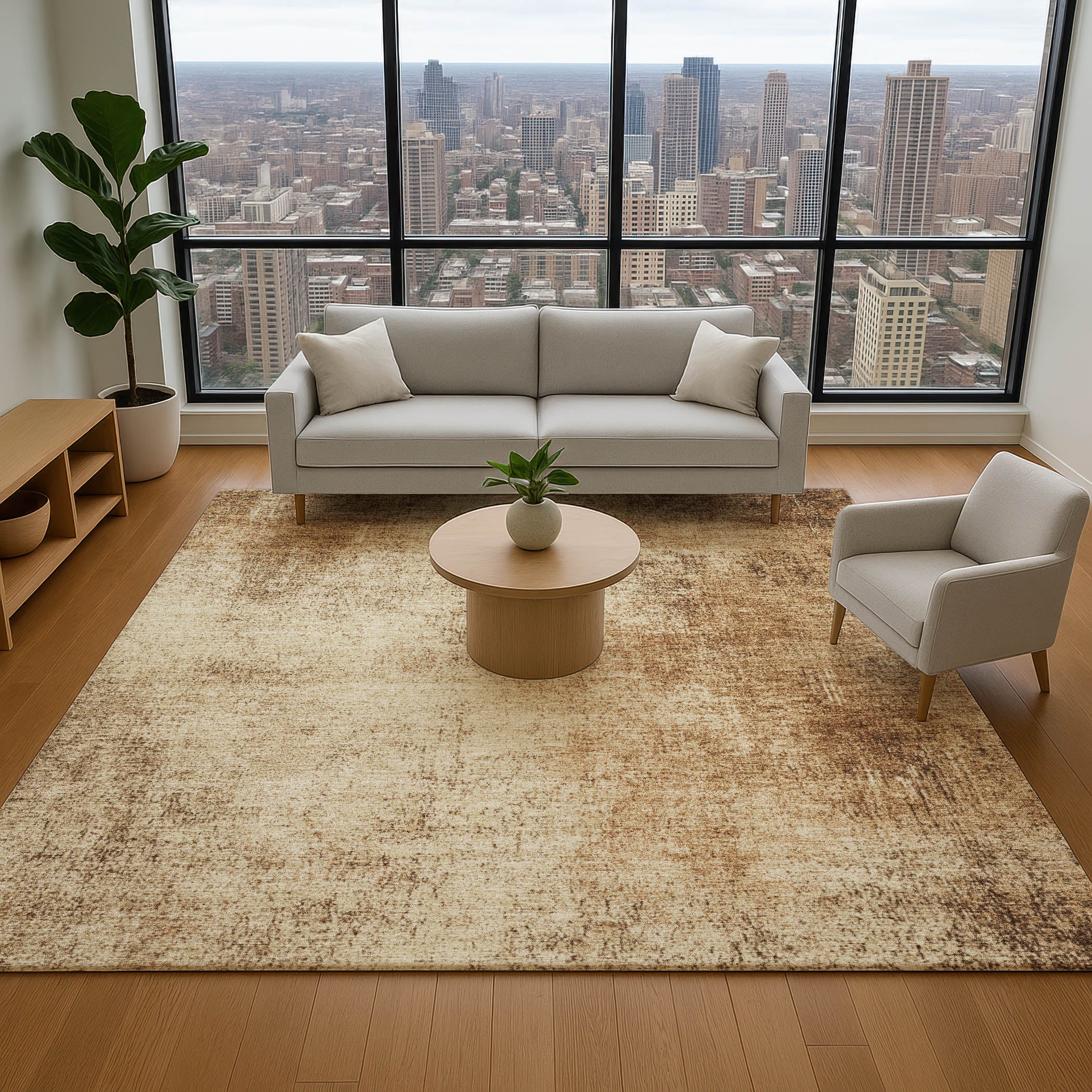 Sintra Machine Washable Transitional Beige Brown Rug 2'6" x 3'10" #shape_Rectangle