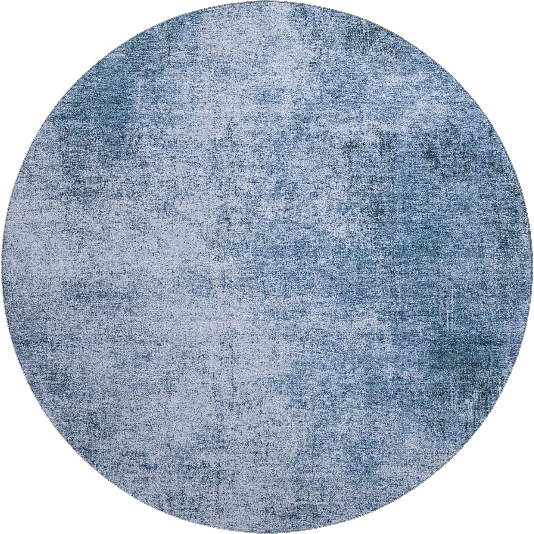 Sintra Machine Washable Transitional Blue Rug 8' x 8' #shape_Round