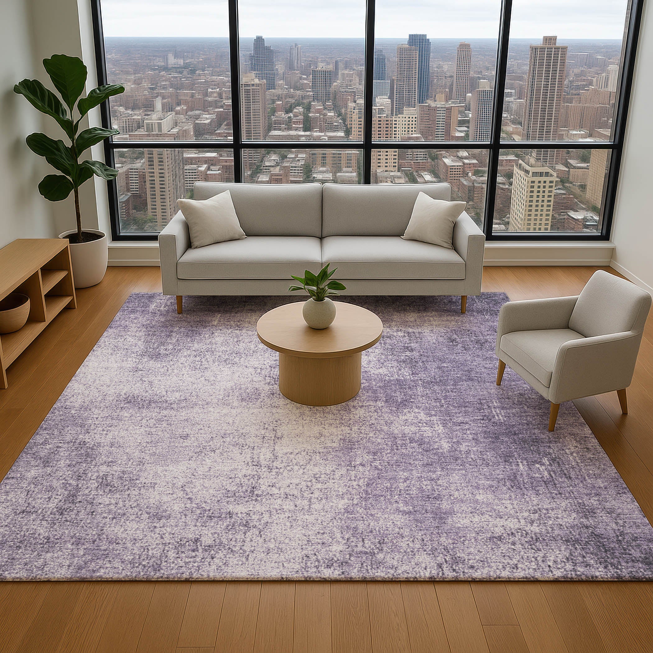Sintra Machine Washable Transitional Lavender Purple Rug 2'6" x 3'10" #shape_Rectangle