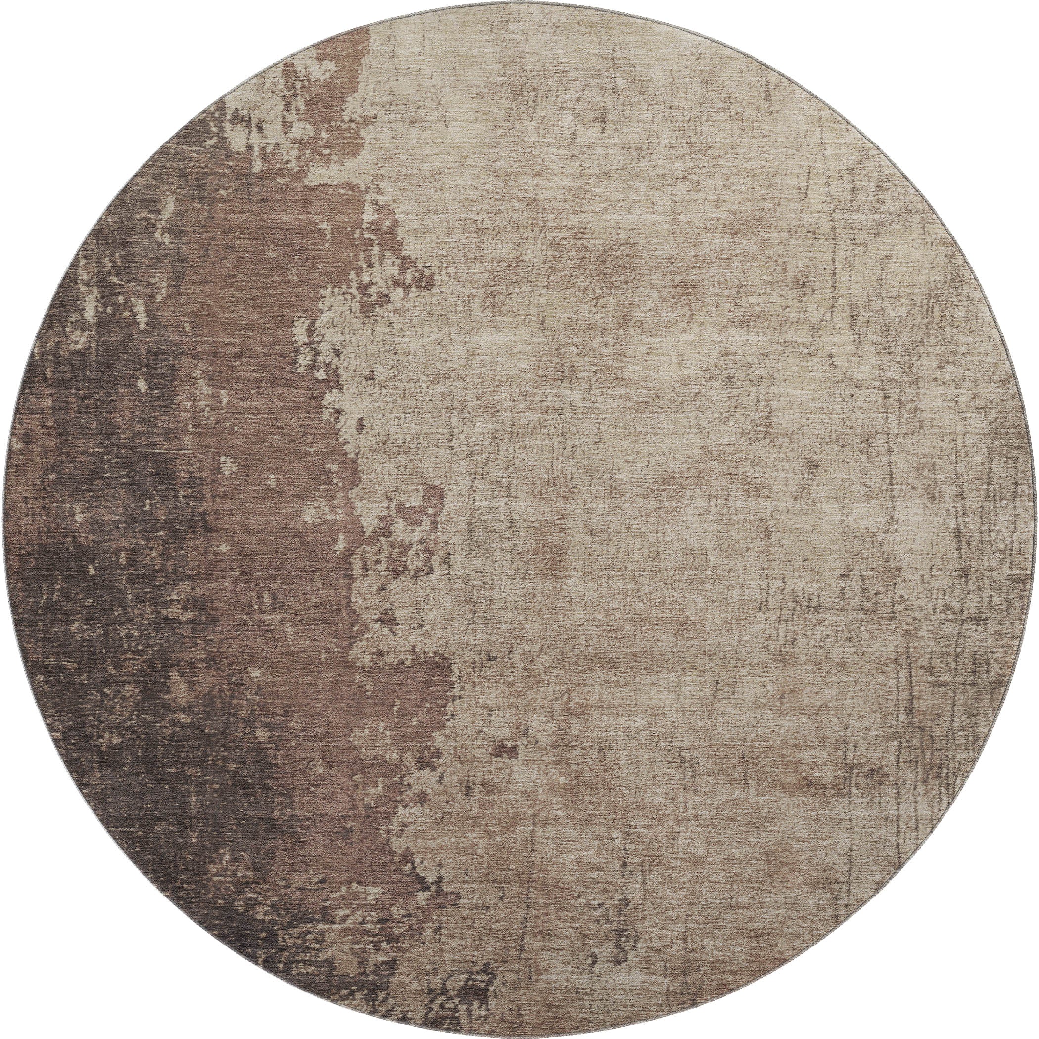 Lisbon Machine Washable Transitional Chocolate Brown Rug 8' x 8' #shape_Round