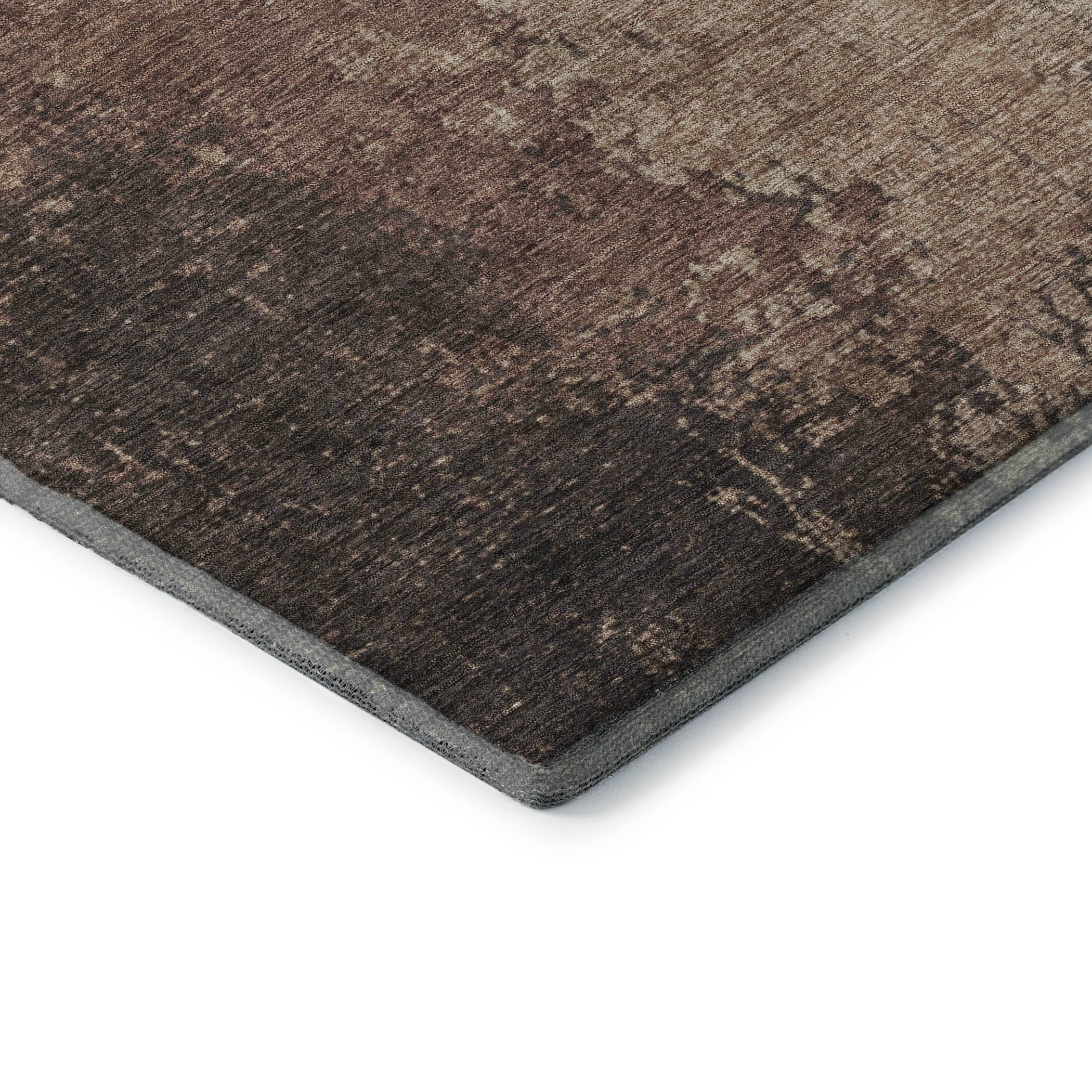 Lisbon Machine Washable Transitional Chocolate Brown Rug 1'8" x 2'6" #shape_Rectangle