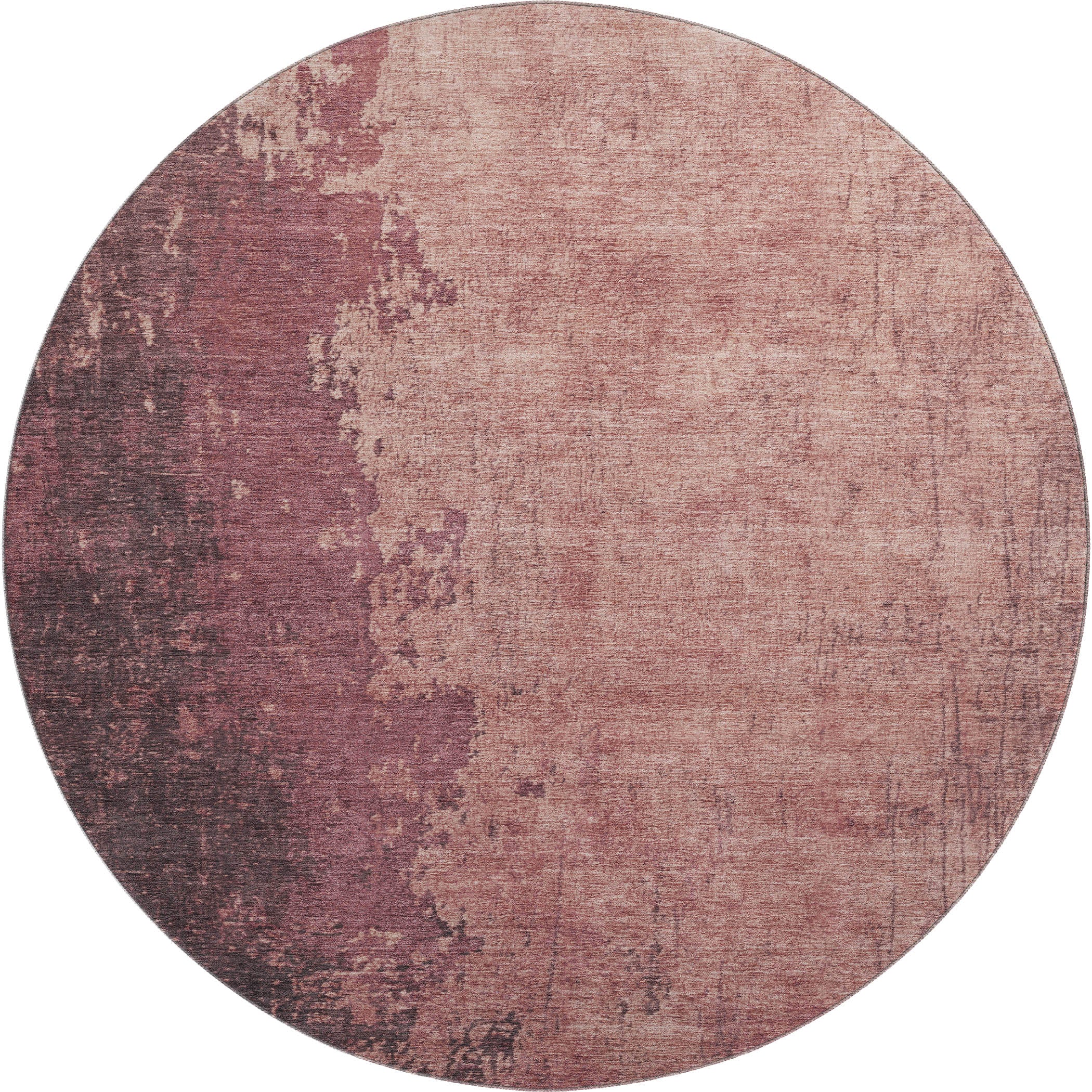 Lisbon Machine Washable Transitional Coral Orange Rug 8' x 8' #shape_Round