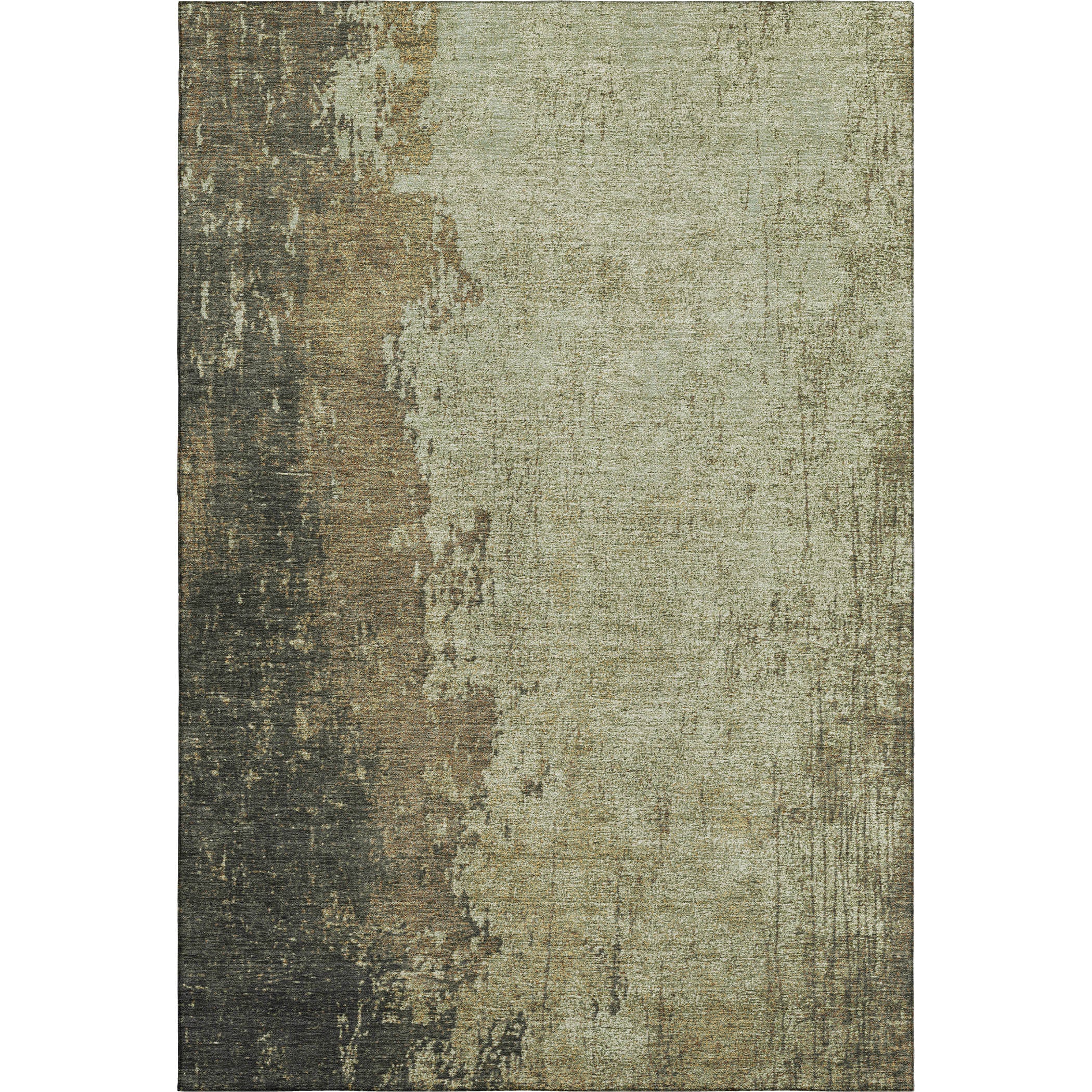Lisbon Machine Washable Transitional Olive Green Rug 2'6" x 3'10" #shape_Rectangle